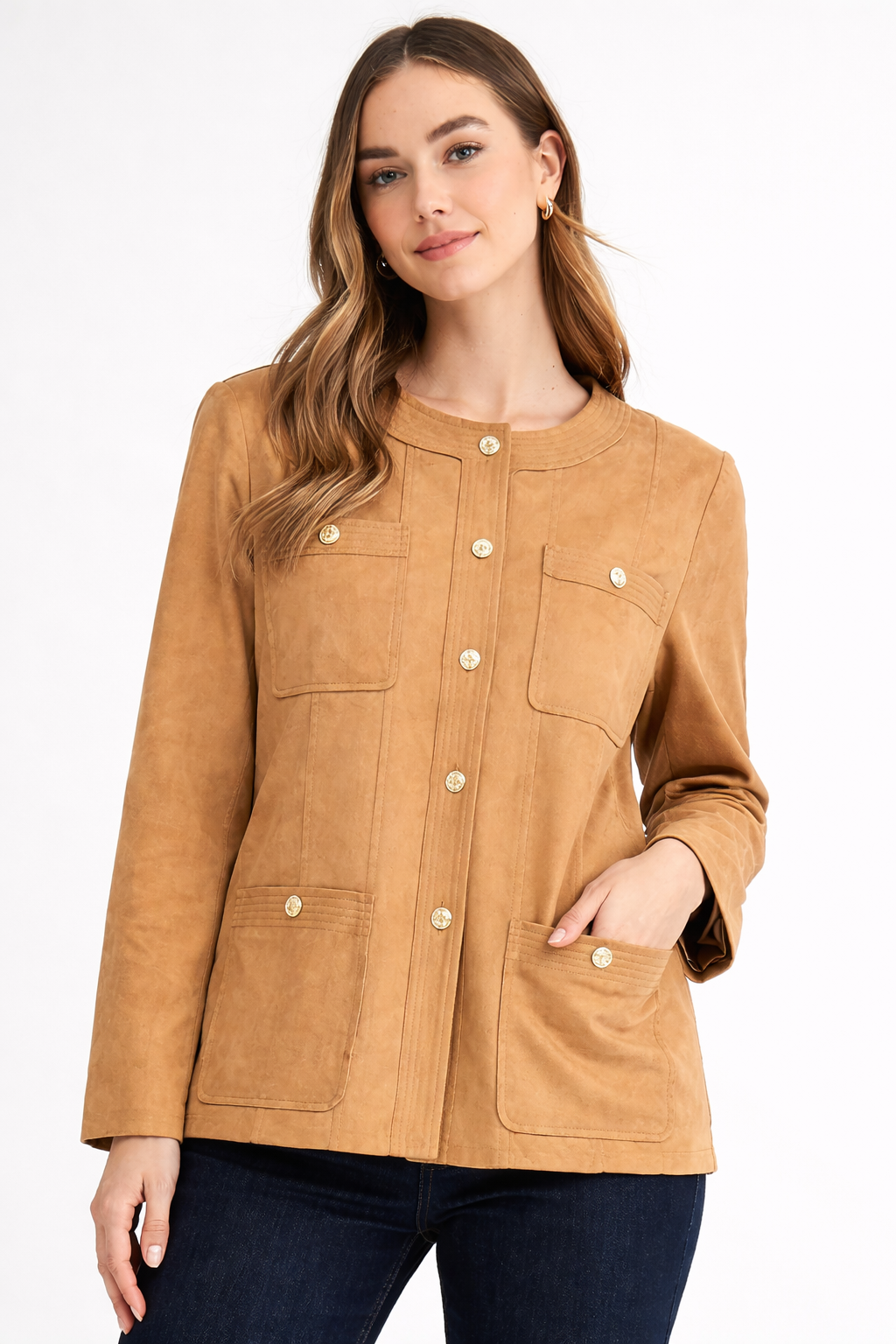 Jadzia Suede Structured Jacket