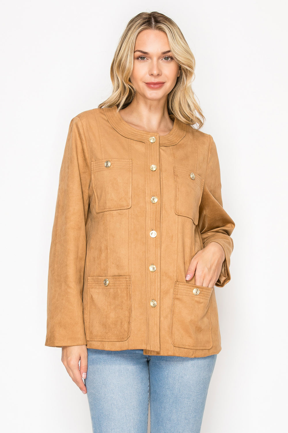 Jadzia Suede Structured Jacket