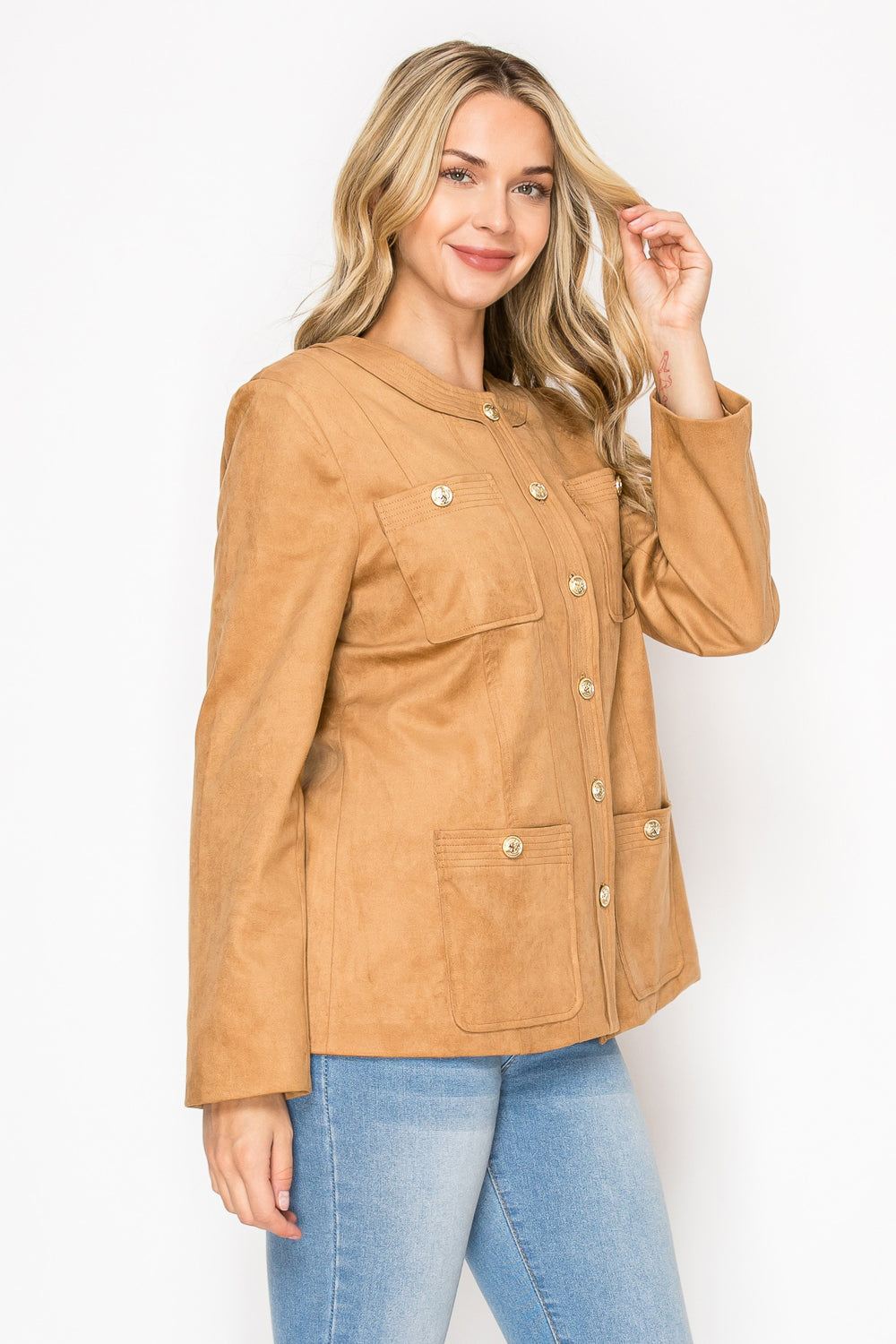 Jadzia Suede Structured Jacket