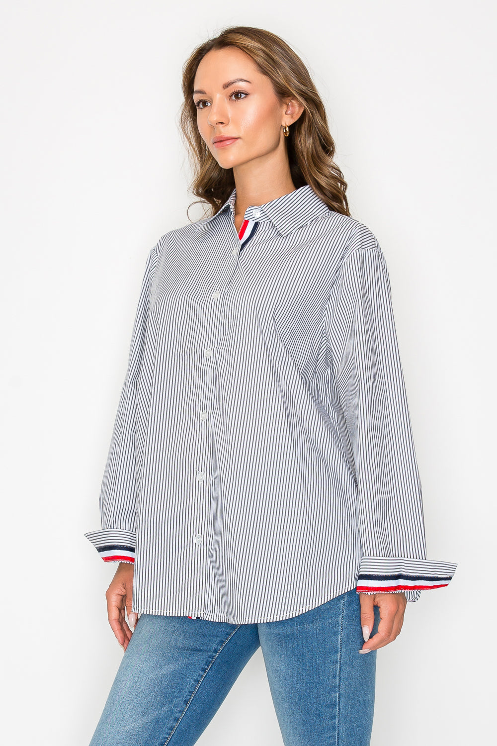 Jasmine Cotton Pinstripe Shirt
