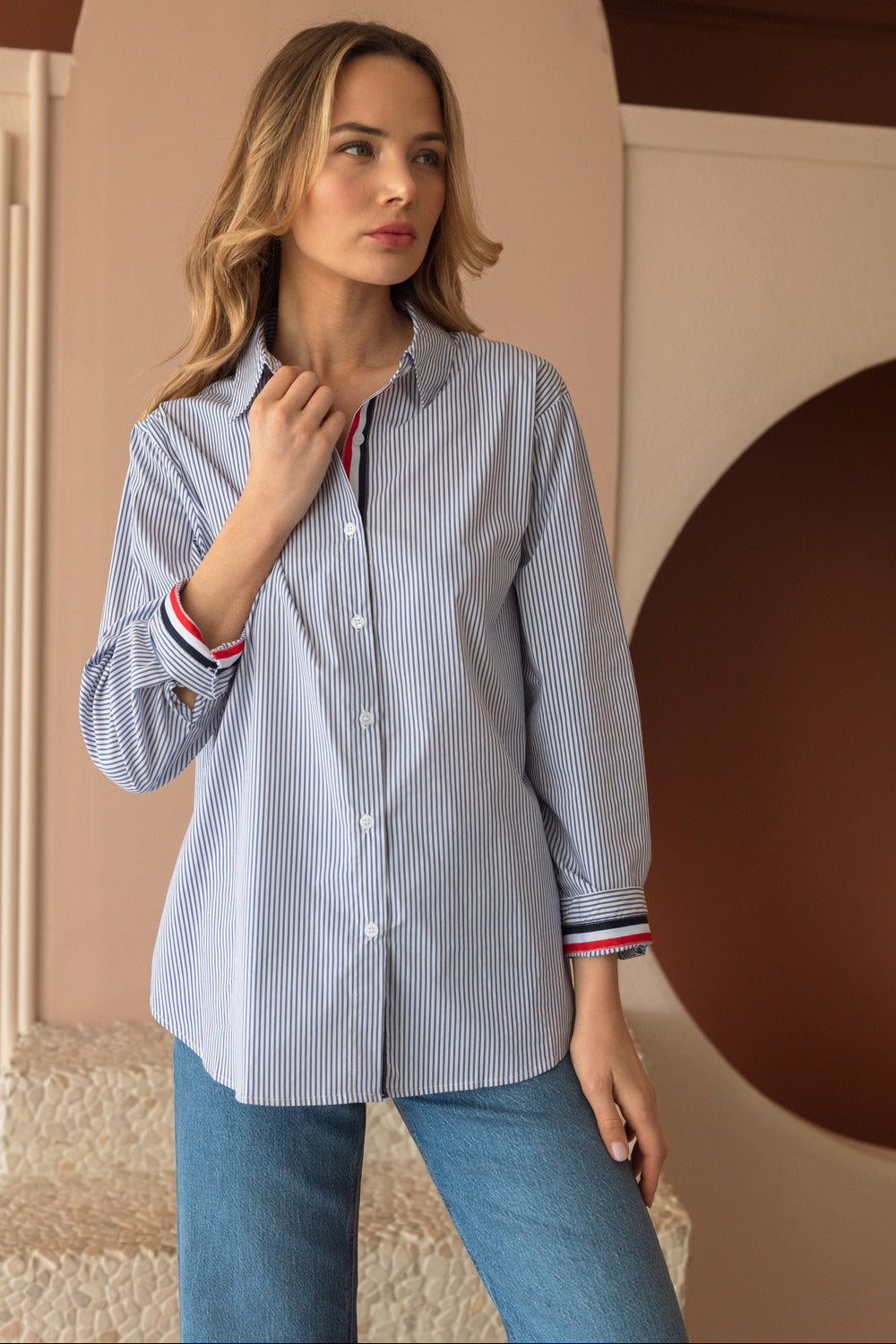 Jasmine Cotton Pinstripe Shirt