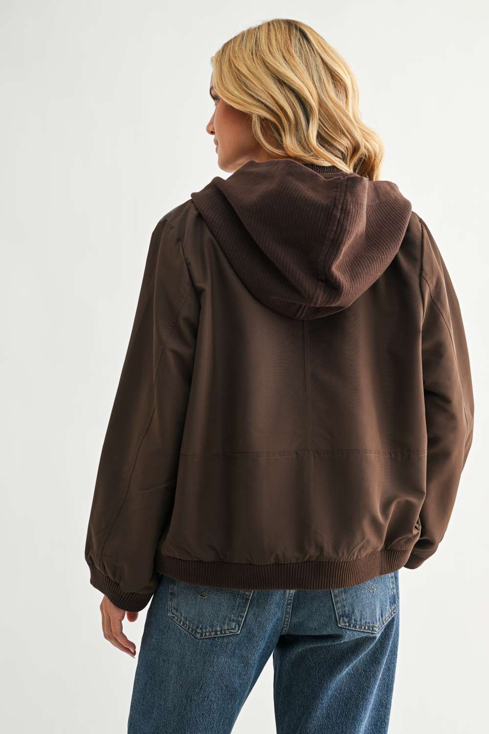 June Mixed Texture Leather Jacket