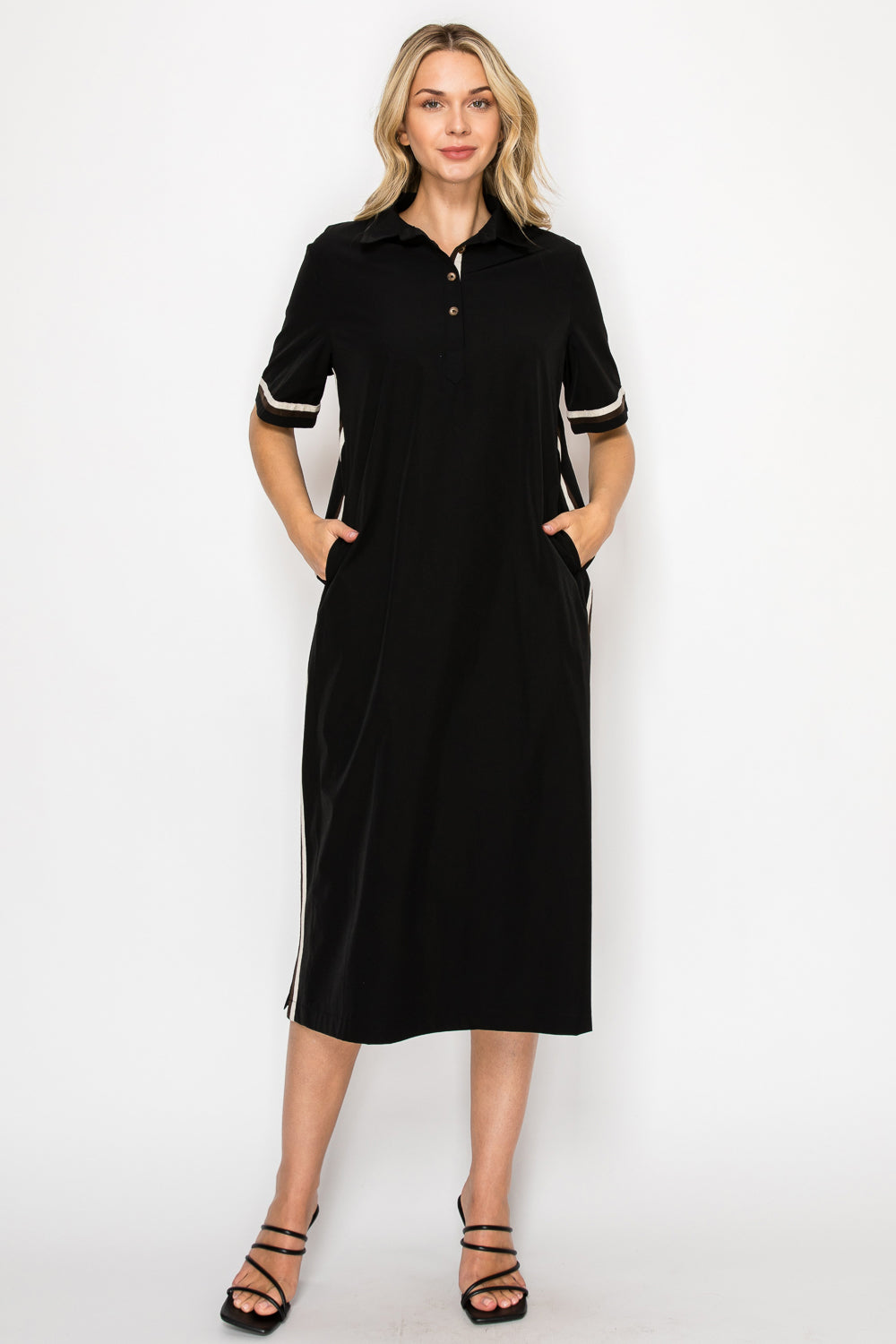 Juni Stretch Parachute Dress with Stripes