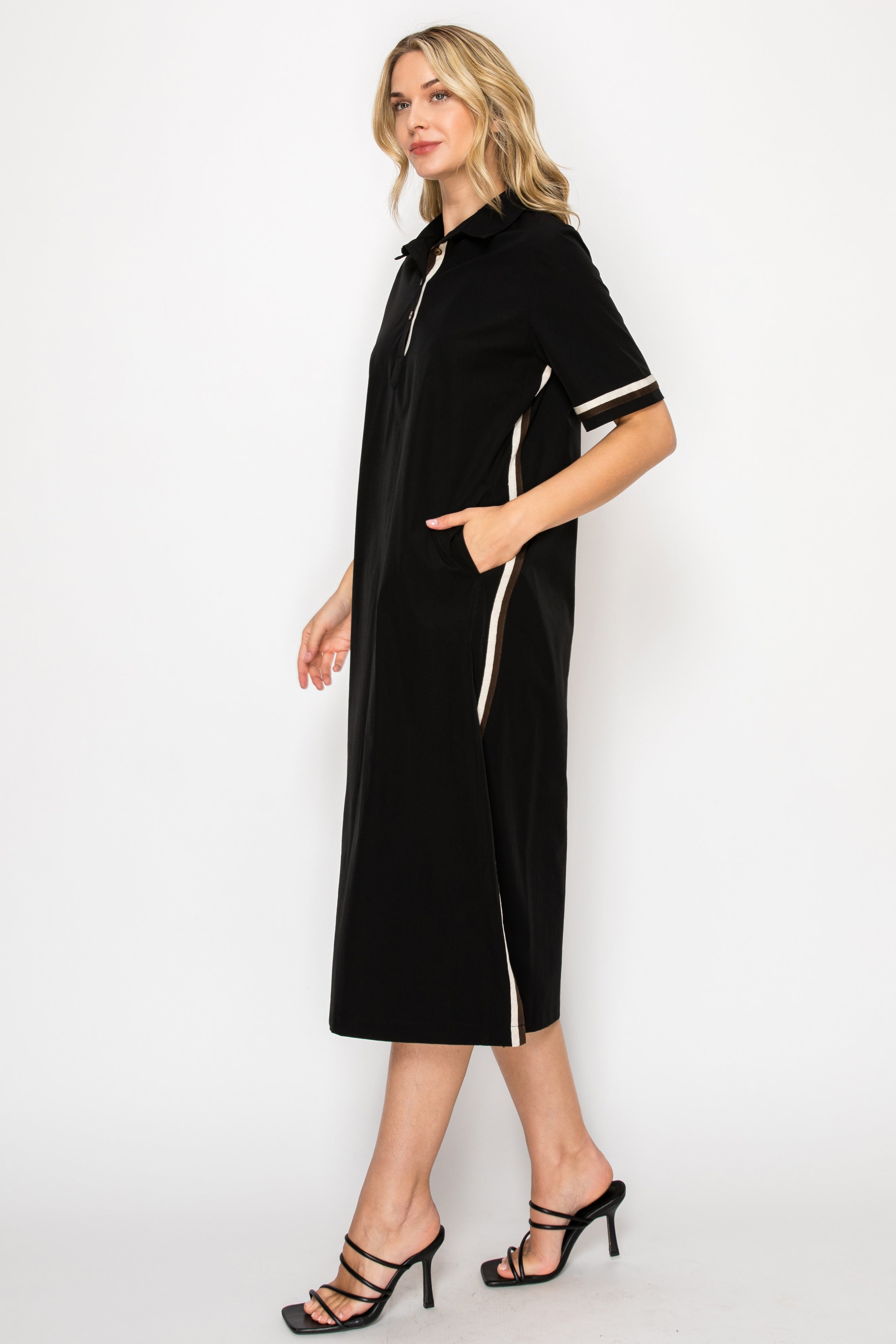 Juni Stretch Parachute Dress with Stripes