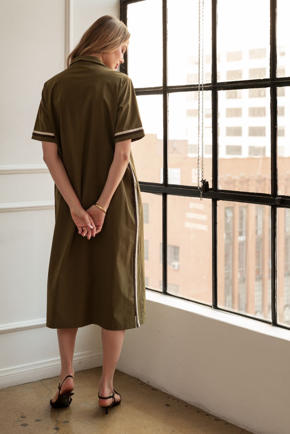 Juni Stretch Parachute Dress with Stripes