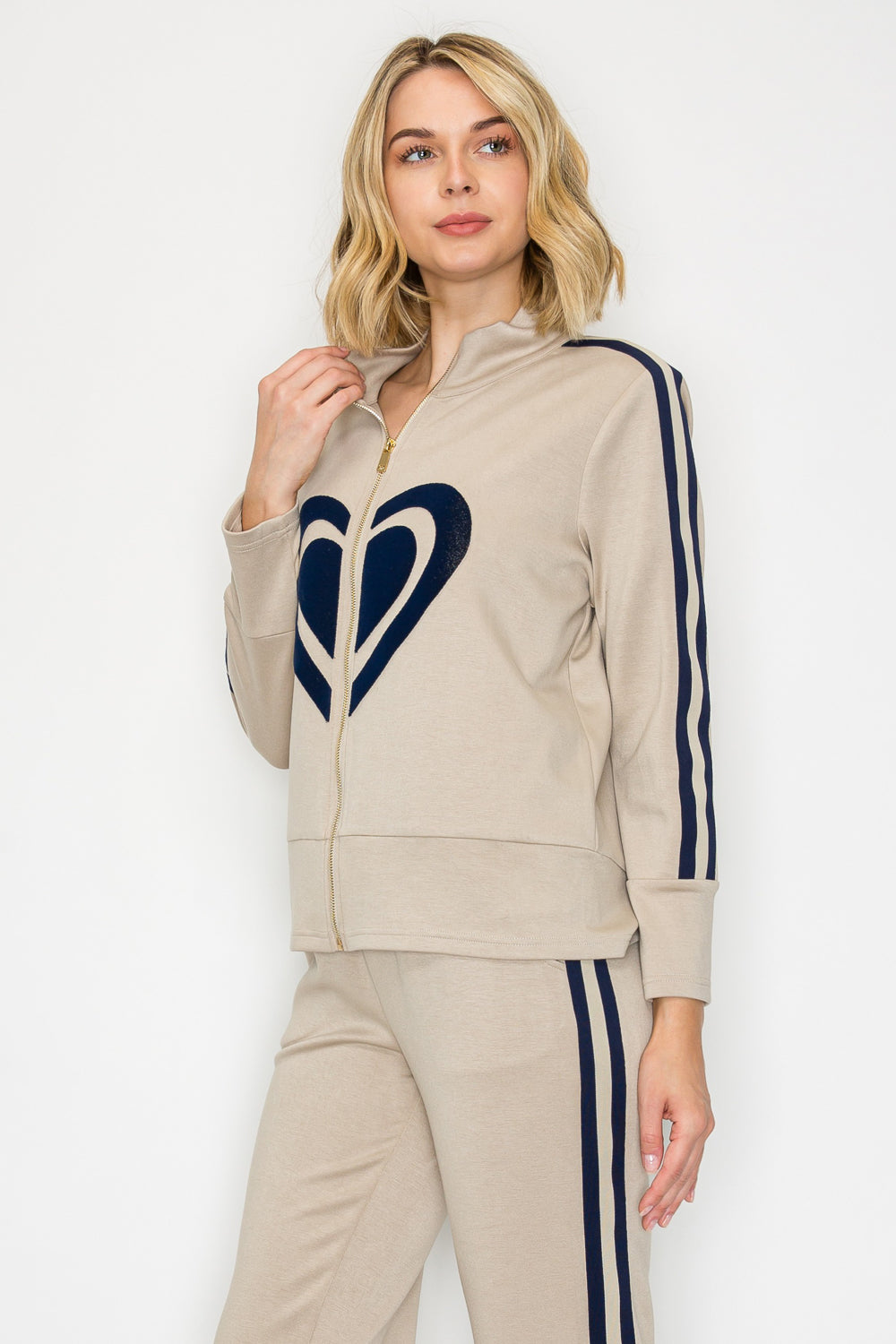 Fidella Stretch French Scuba Jacket with Heart