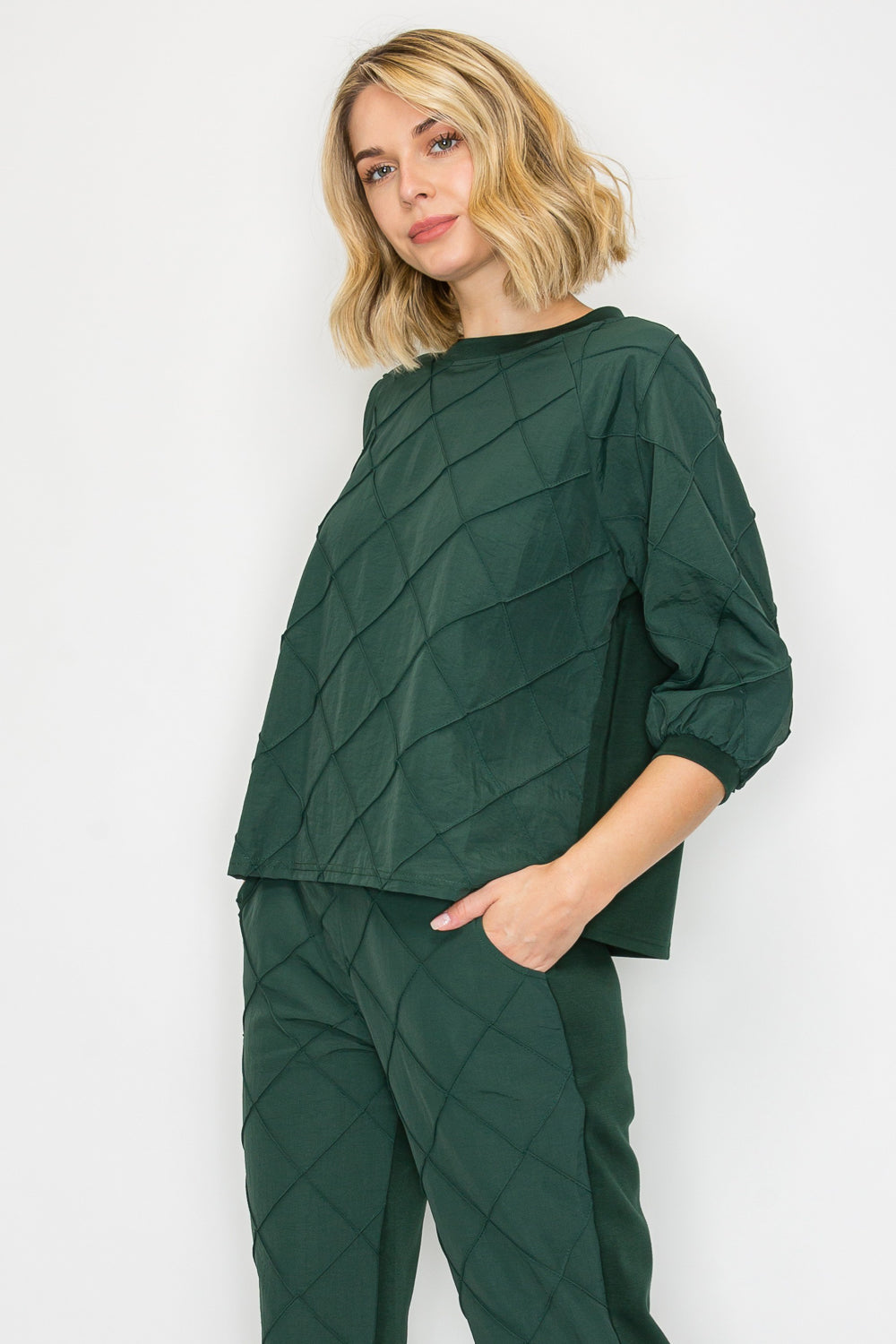 Jacob Stetch Knit Pointe with Textured Woven Top