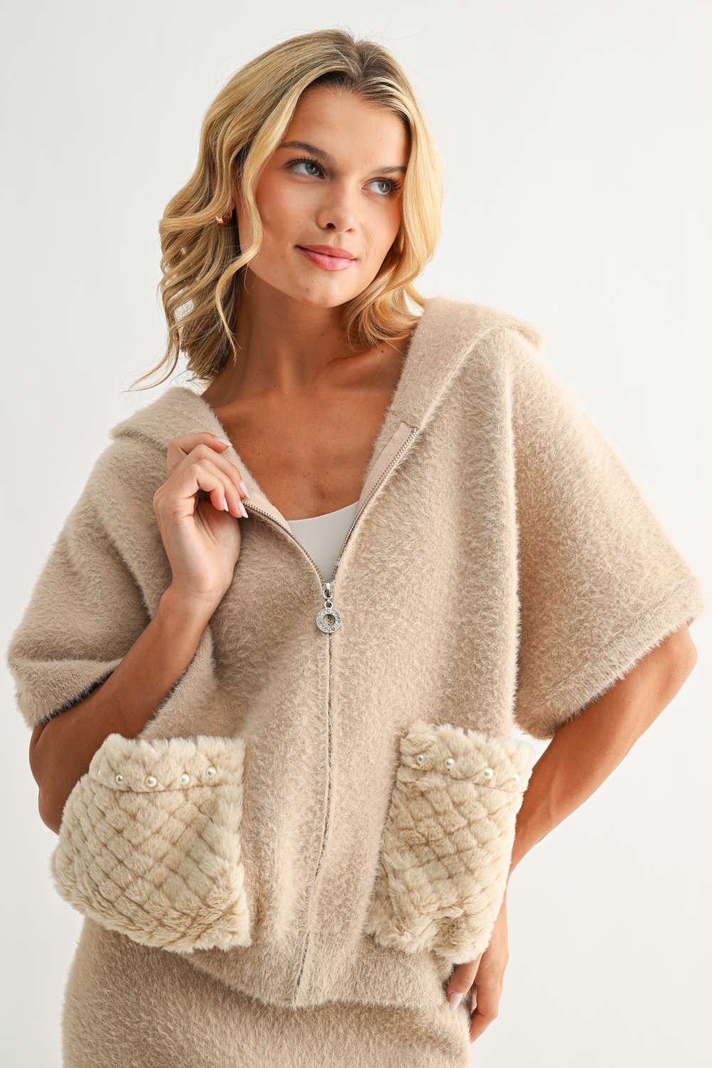 Simone Knitted Plush Jacket
