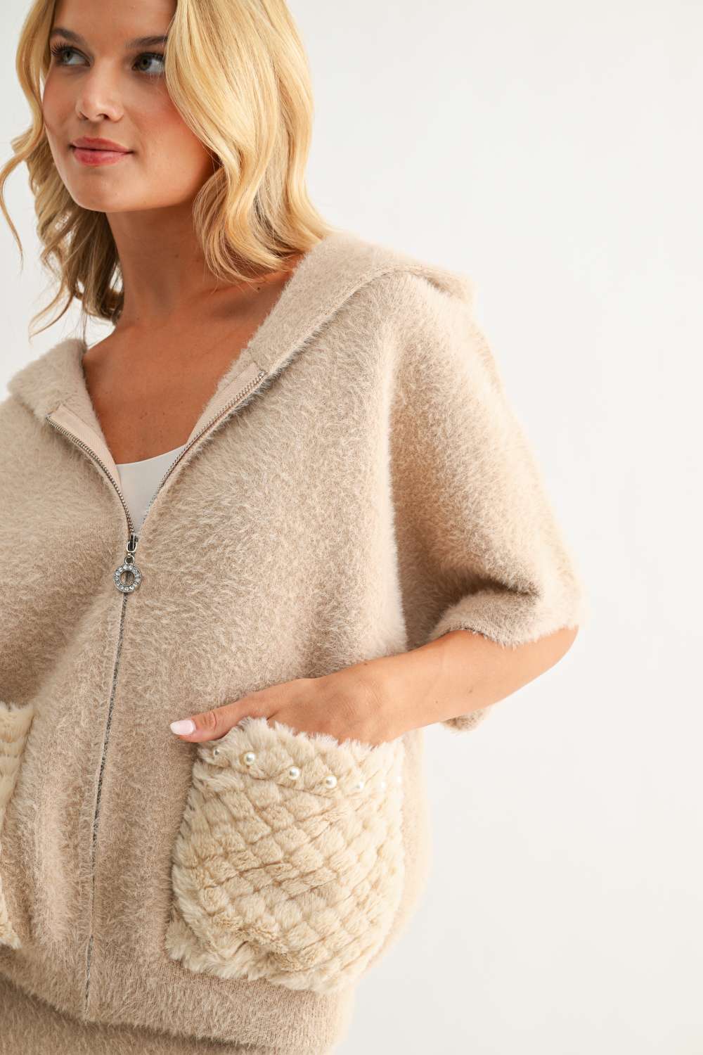 Simone Knitted Plush Jacket