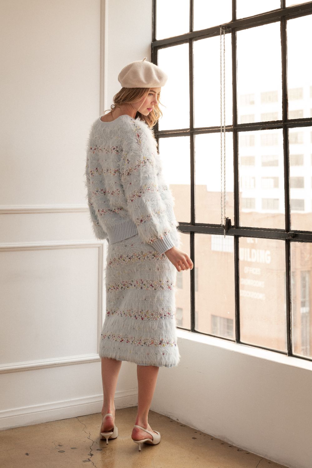 Sabella Feathered Fur Sweater Cardigan