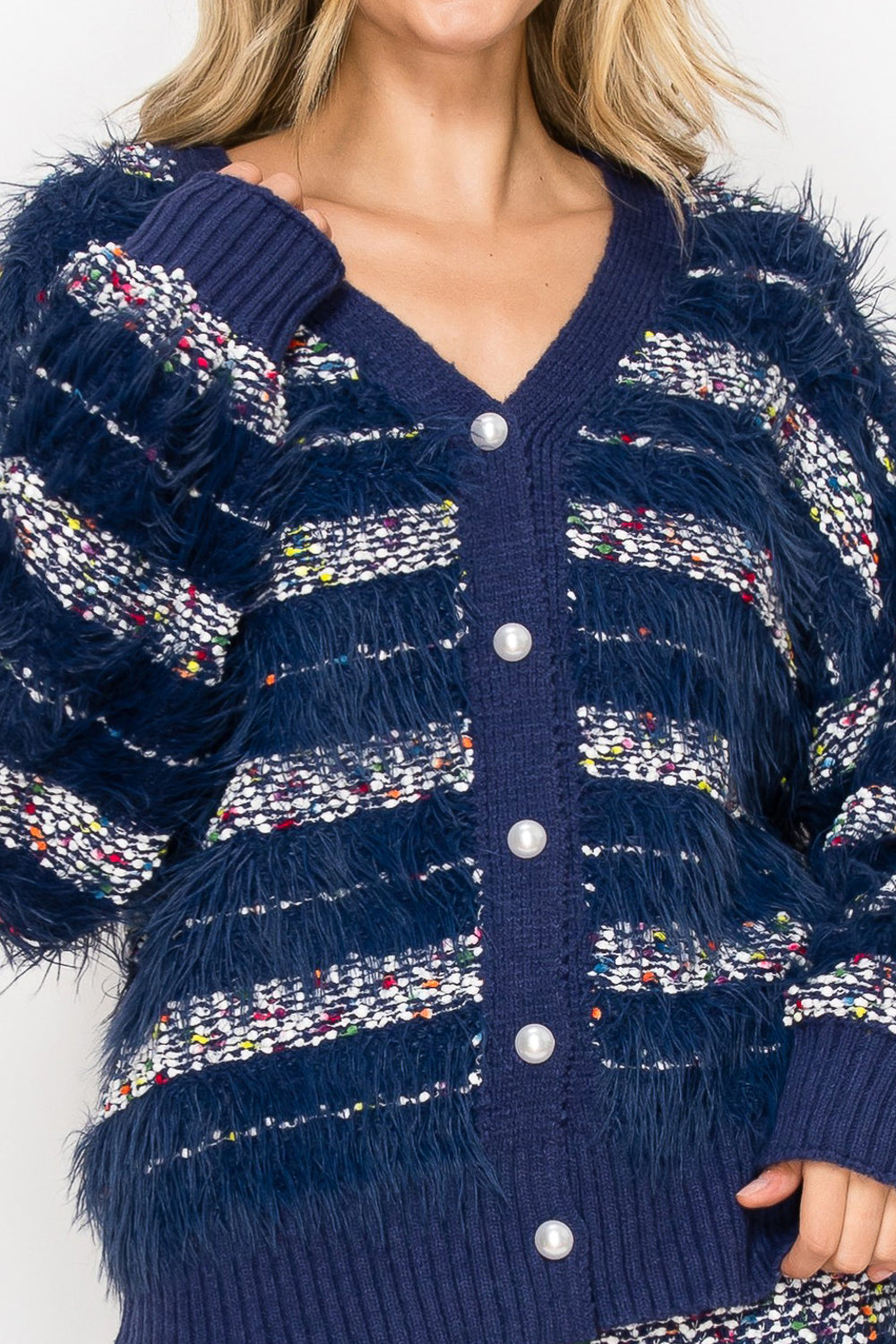 Sabella Feathered Fur Sweater Cardigan