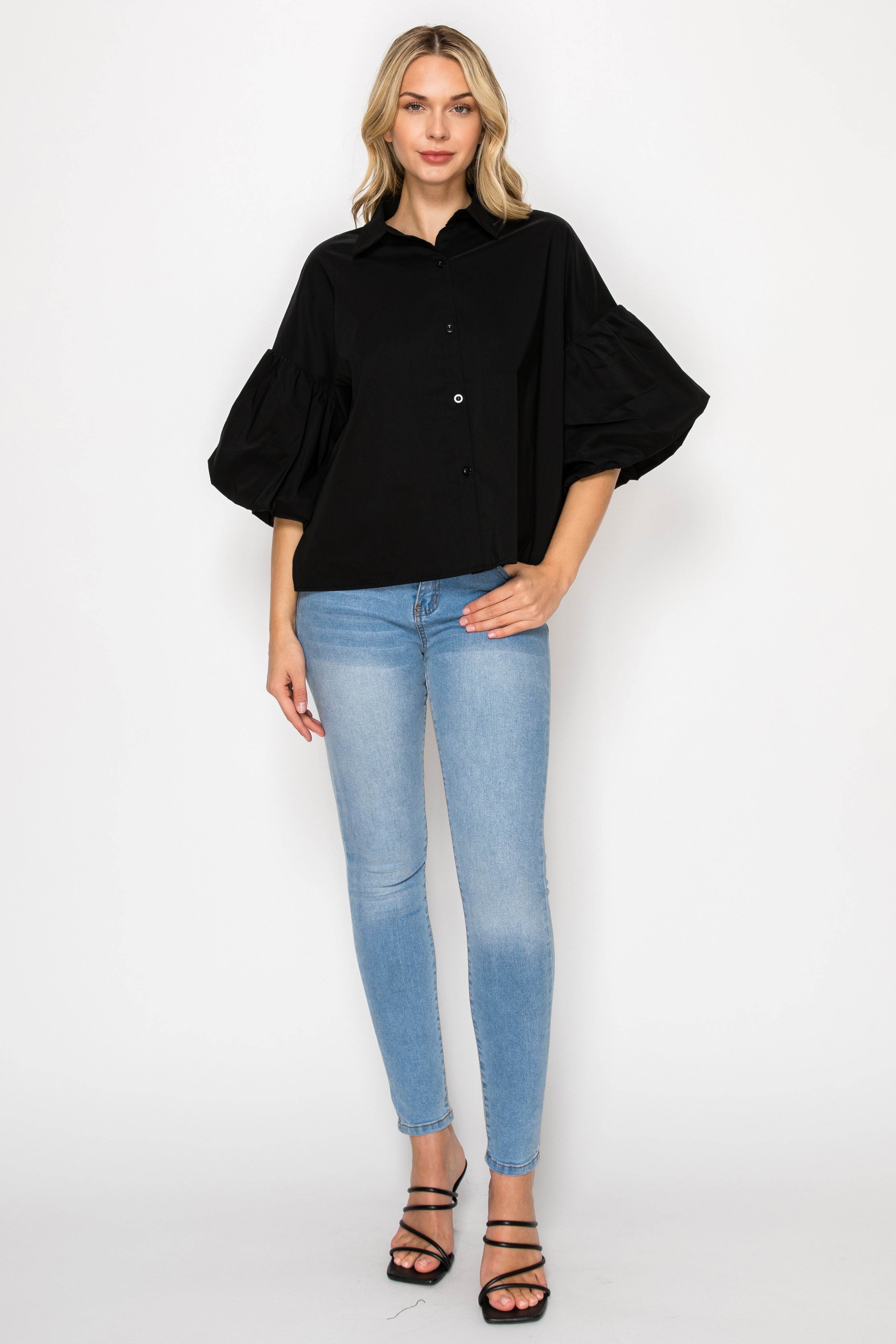 Julette Stretch Cotton Poplin Top