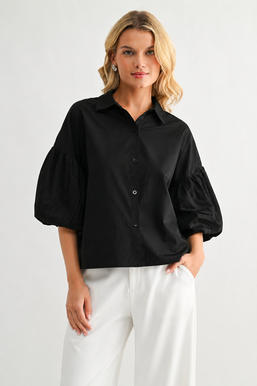 Julette Stretch Cotton Poplin Top