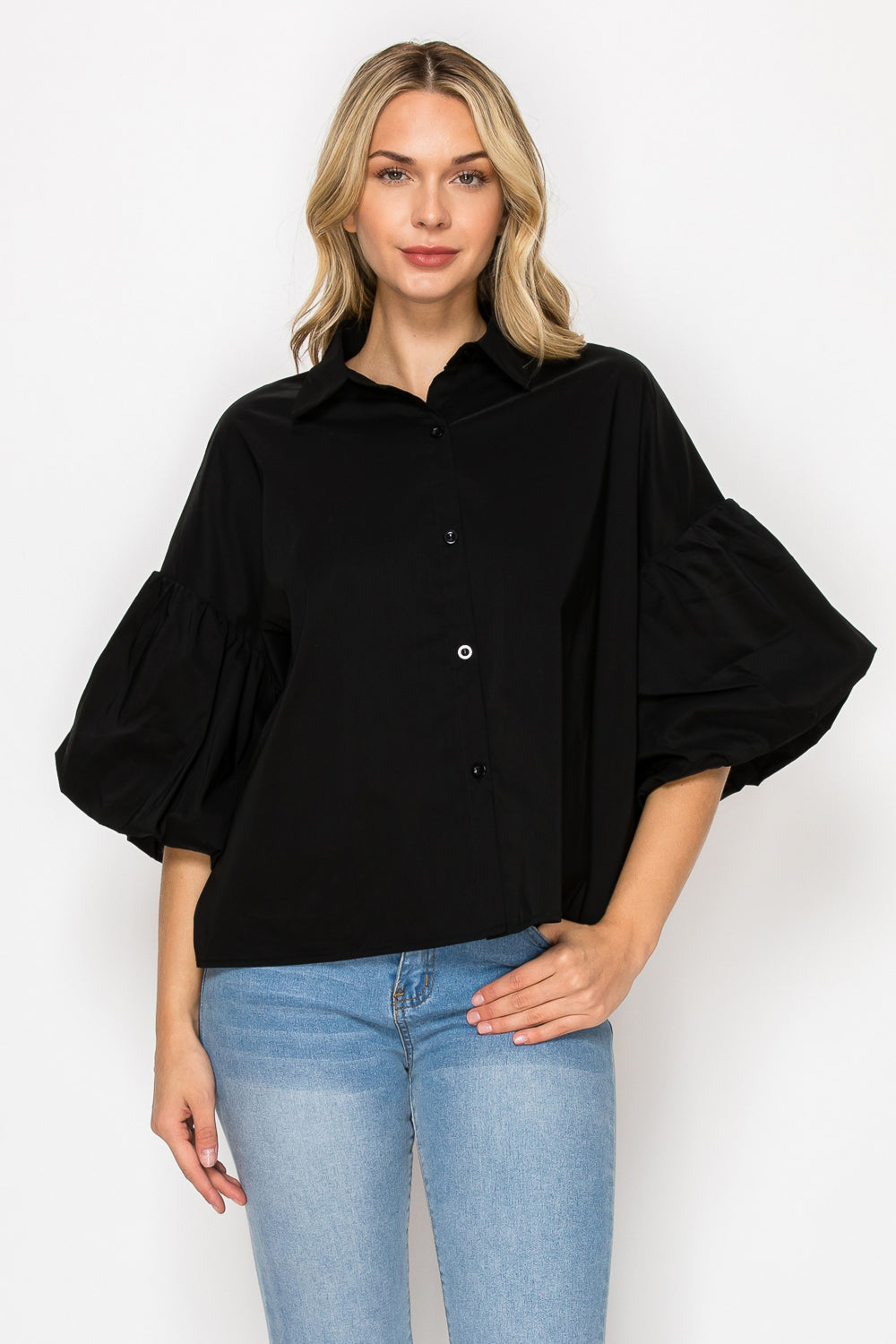 Julette Stretch Cotton Poplin Top