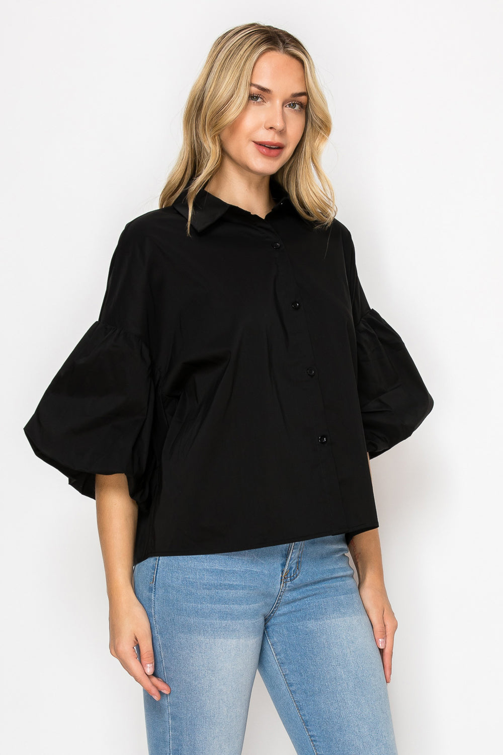 Julette Stretch Cotton Poplin Top