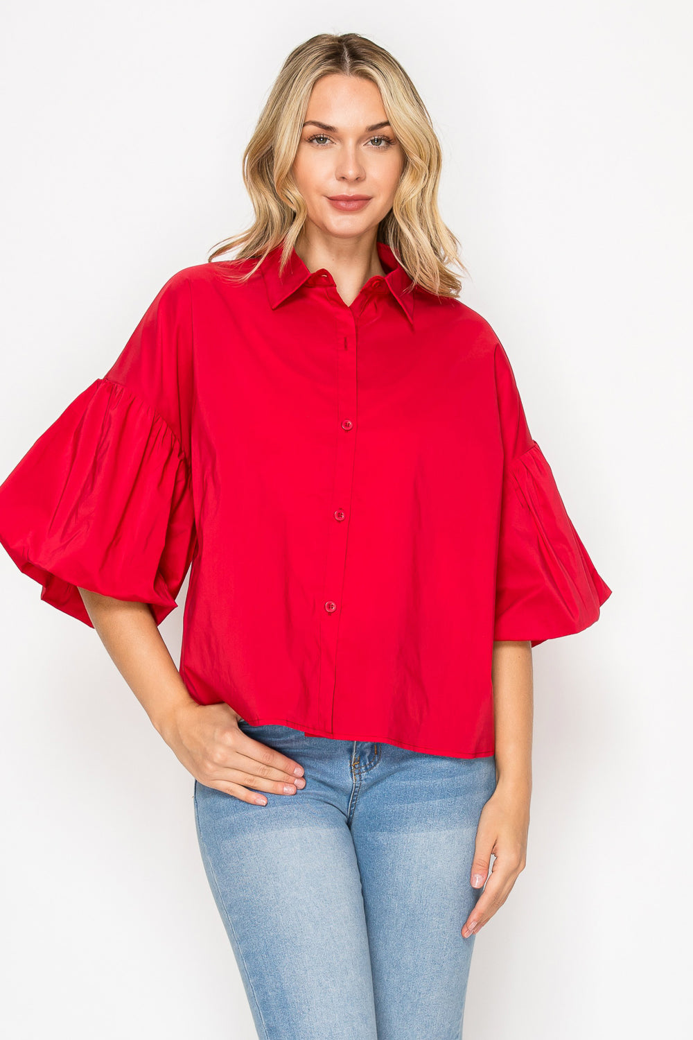 Julette Stretch Cotton Poplin Top