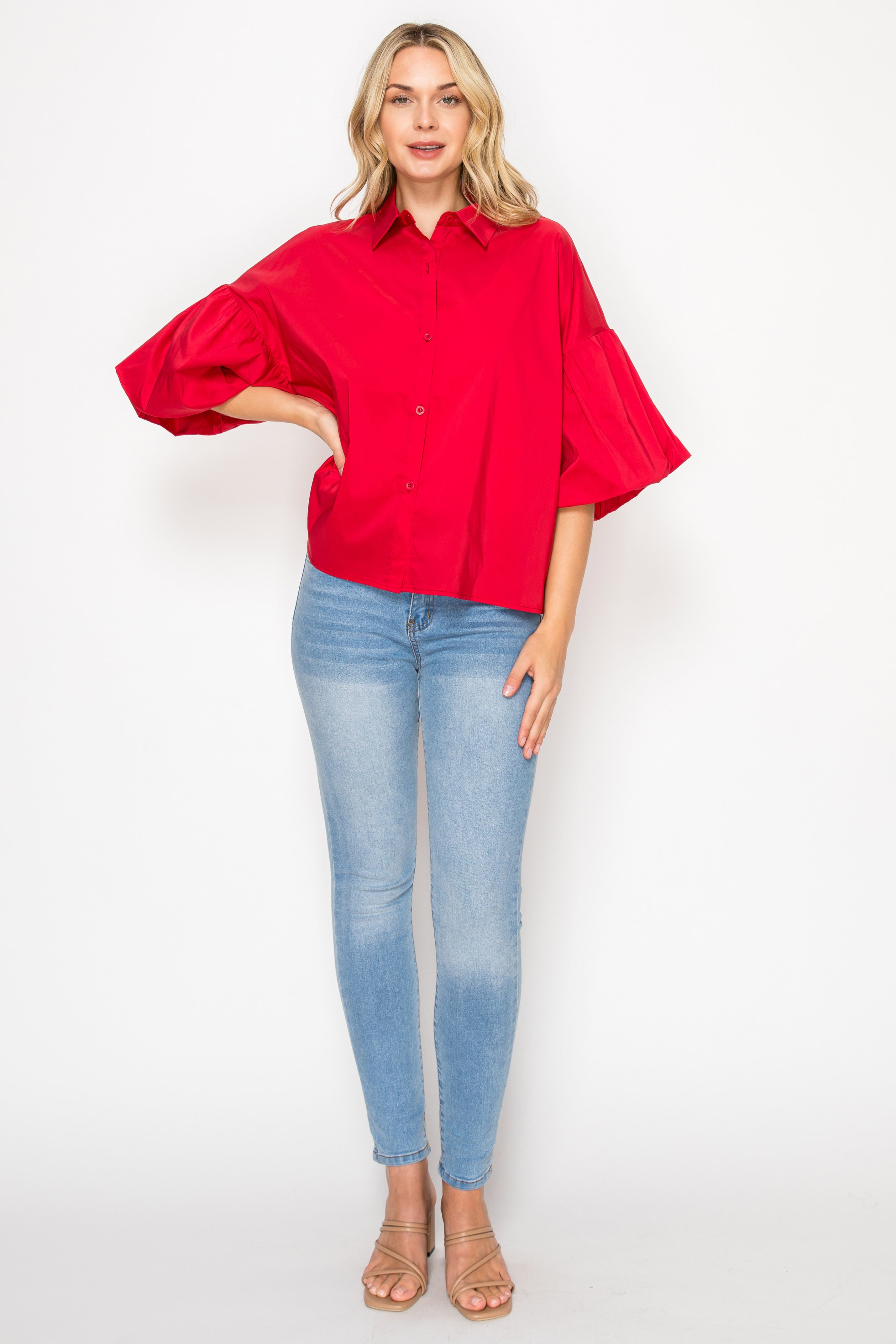Julette Stretch Cotton Poplin Top