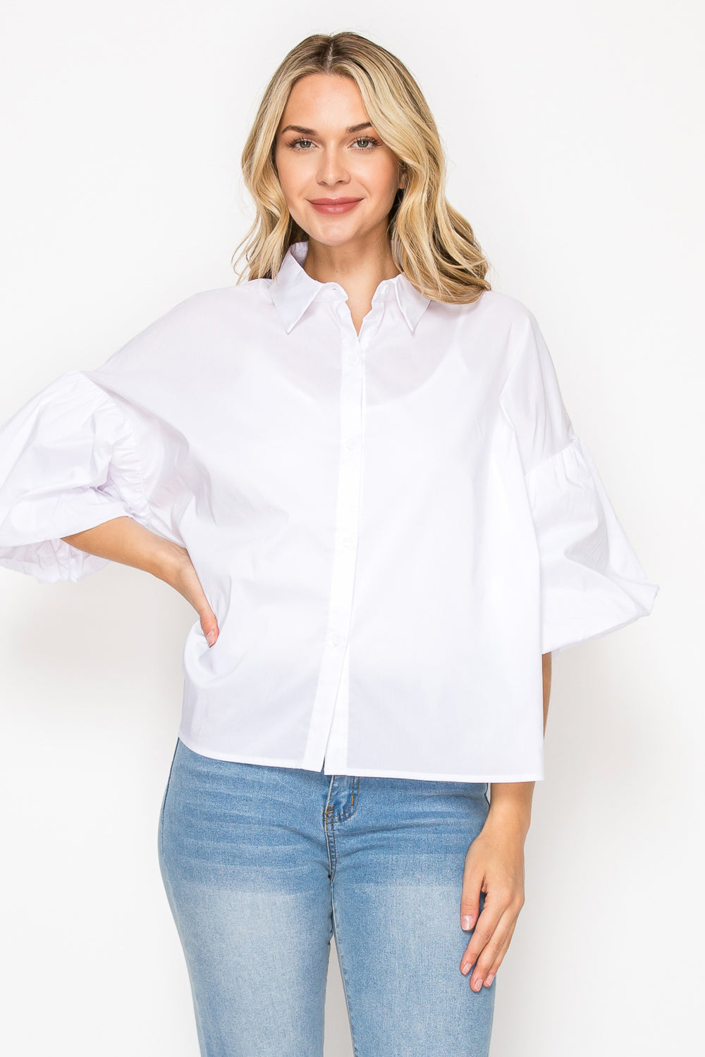 Julette Stretch Cotton Poplin Top