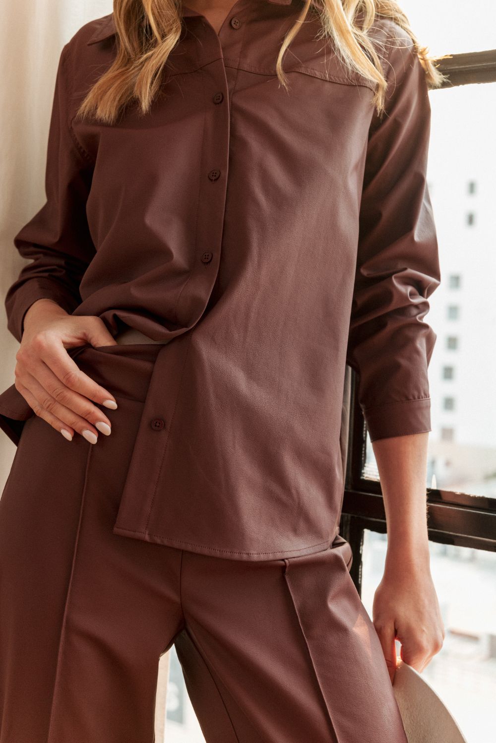 Lucy Leather Shirt Top