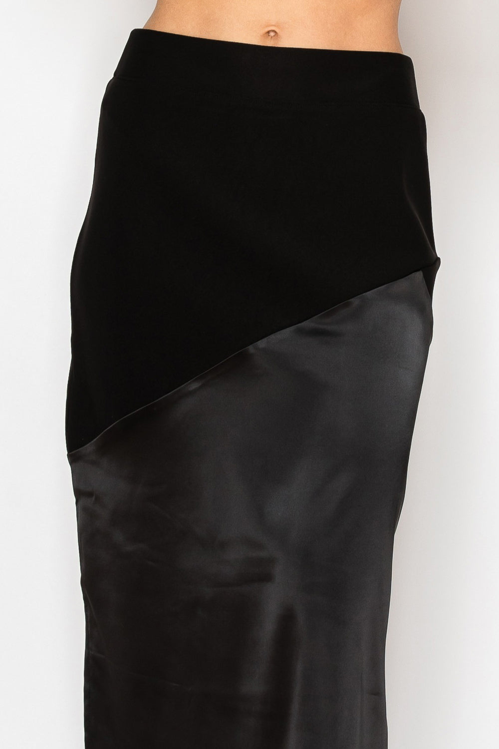 Keira Stetch Crepe Knit with Satin Skirt