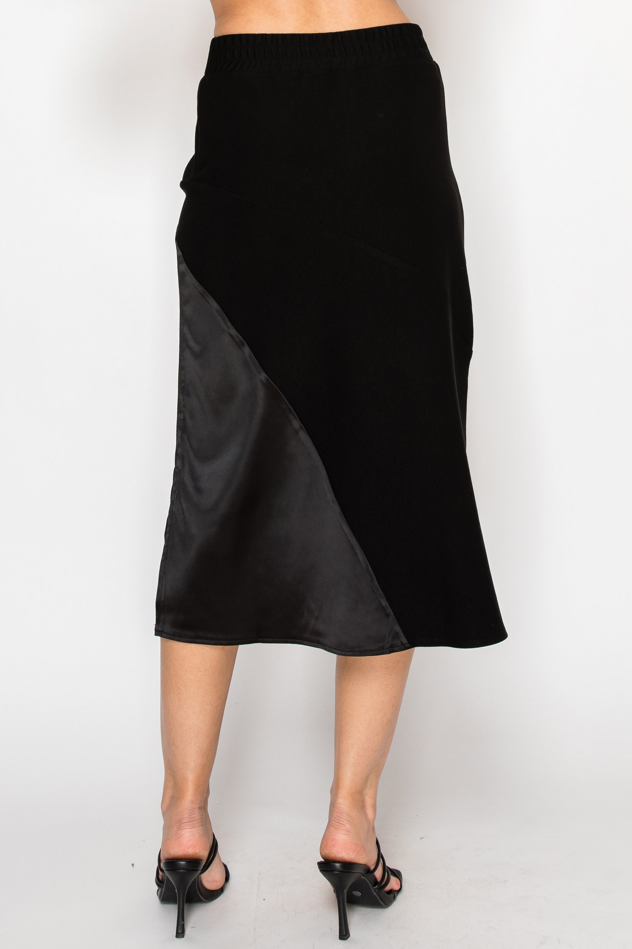 Keira Stetch Crepe Knit with Satin Skirt