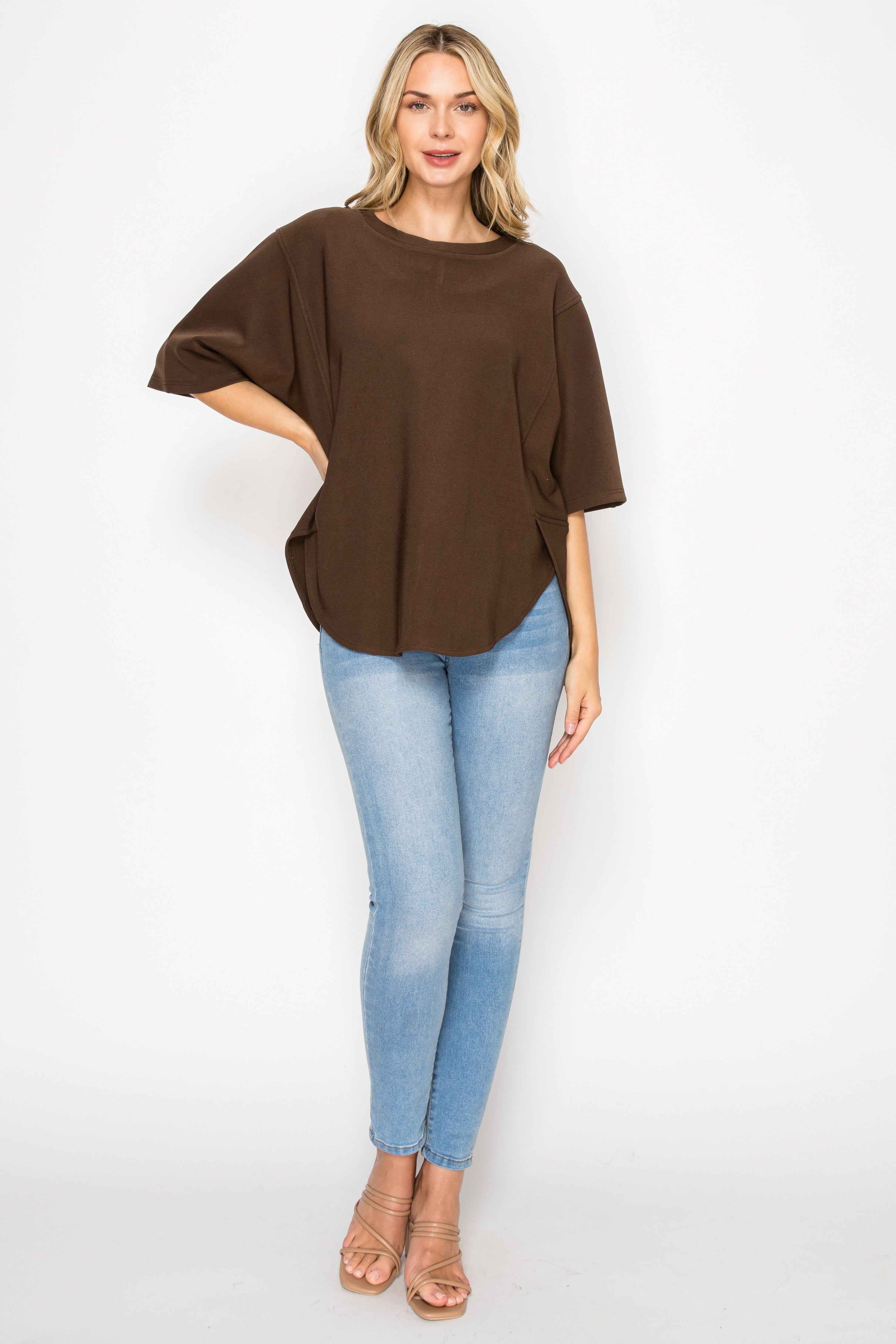 Karina Stretch Crepe Knit Top