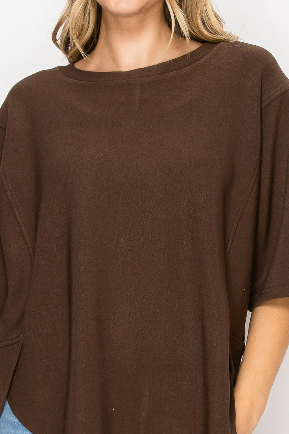 Karina Stretch Crepe Knit Top