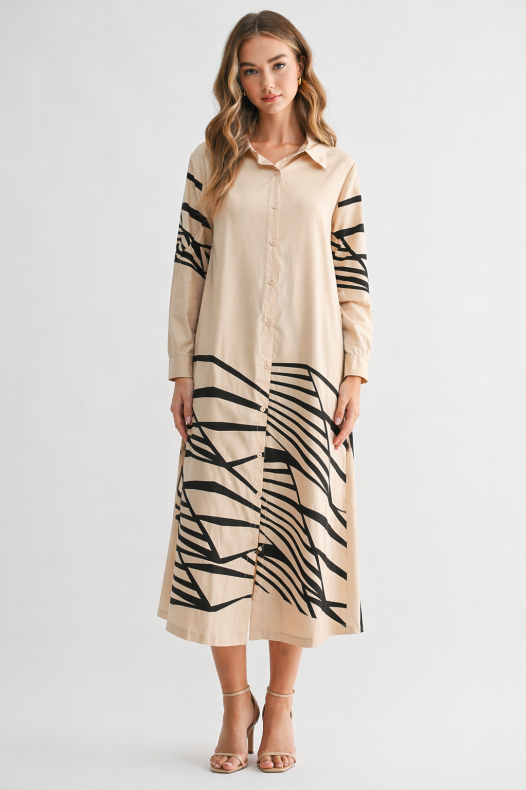 Julian Stretch Cotton Popin Shirt Dress