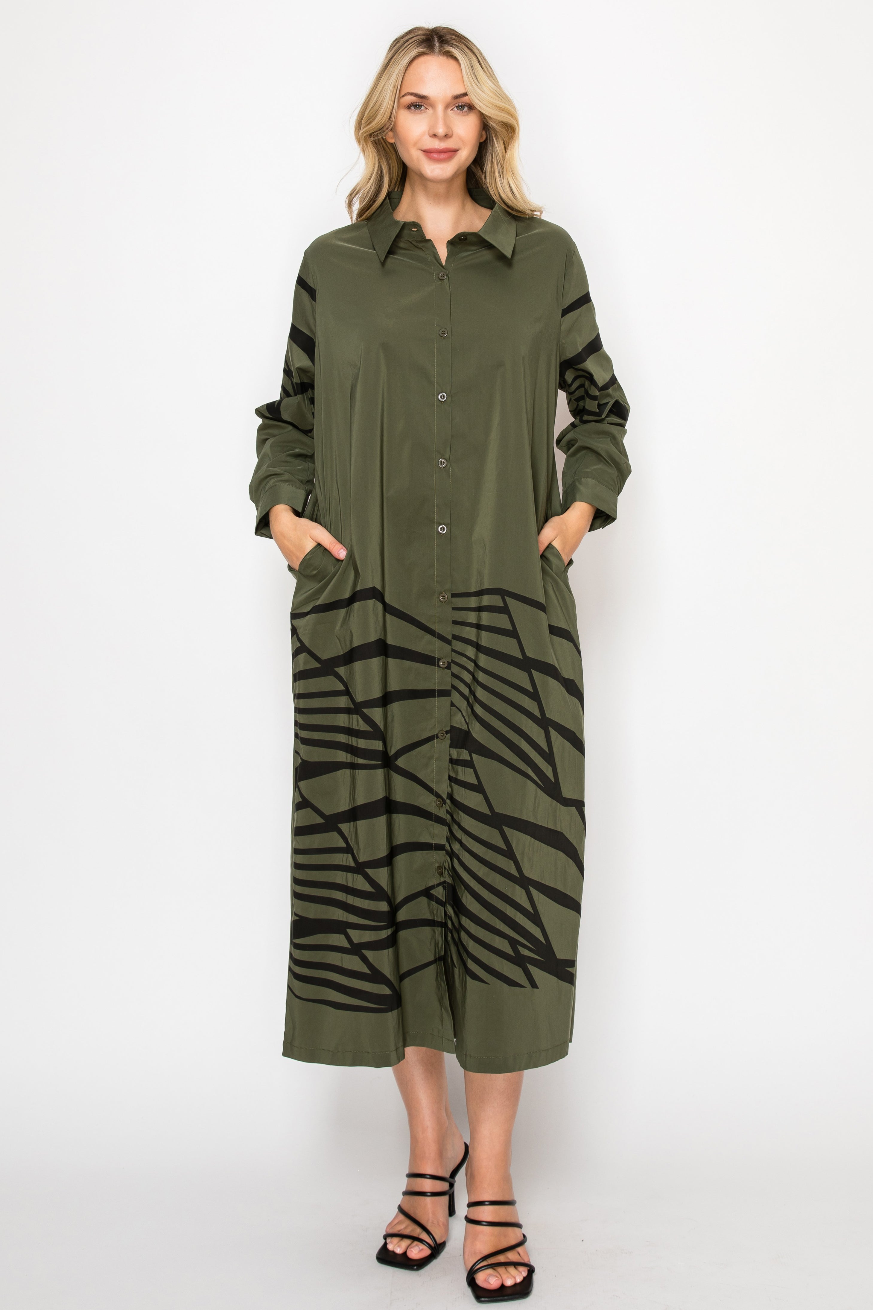 Julian Stretch Cotton Popin Shirt Dress