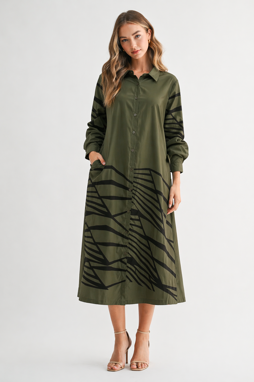 Julian Stretch Cotton Popin Shirt Dress