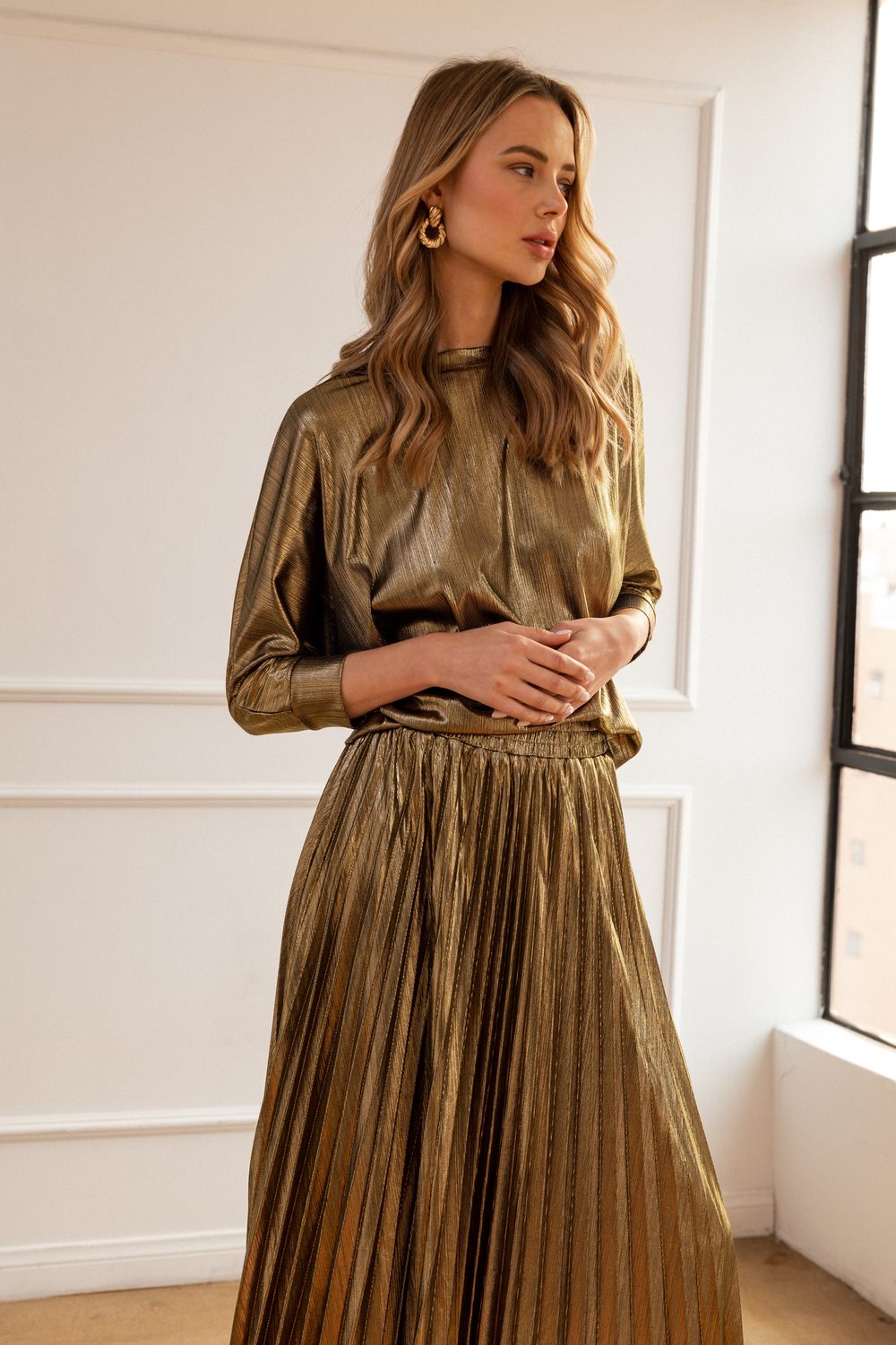 Jonah Stretch Shimmering Knit Top