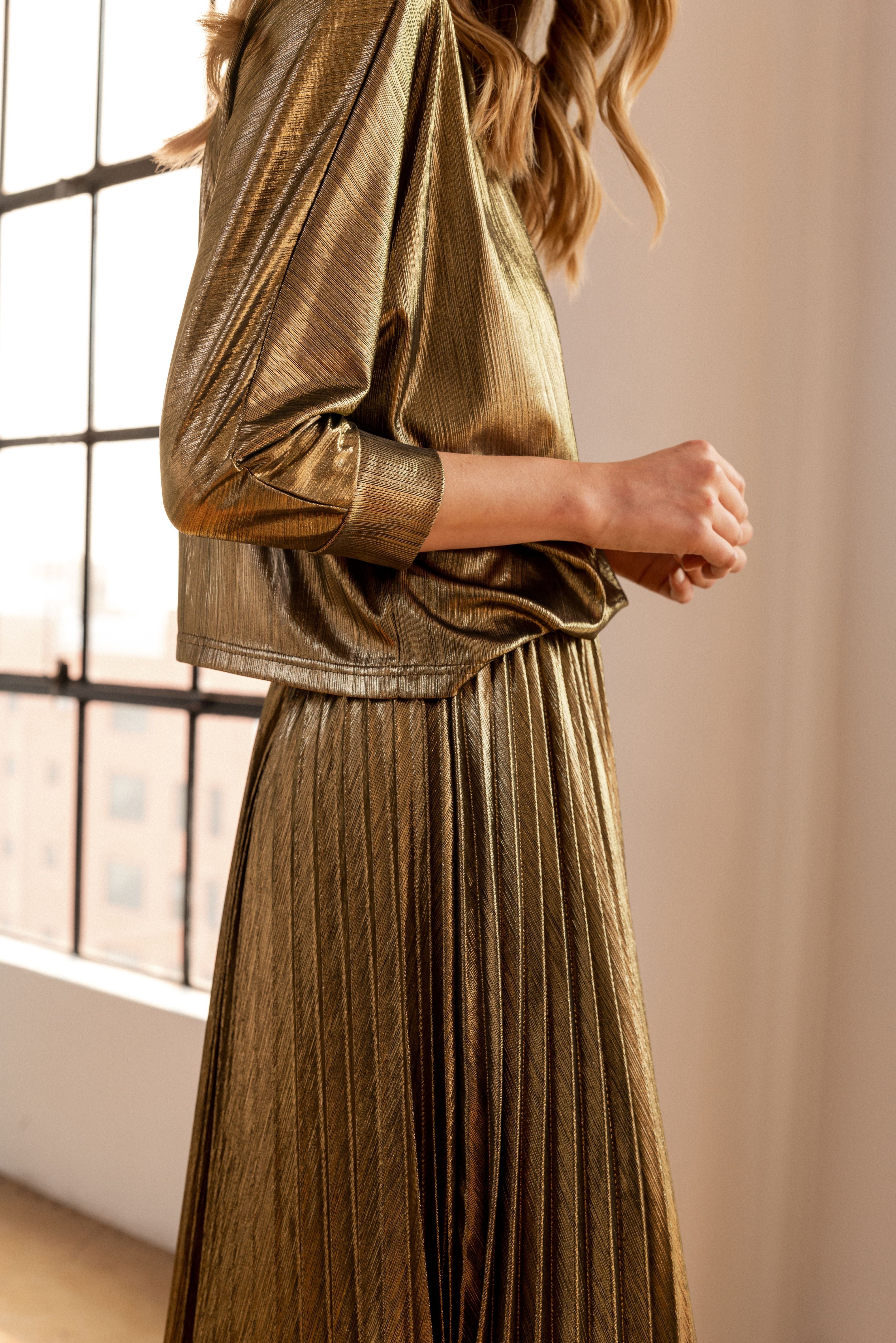 Jonah Stretch Shimmering Knit Top