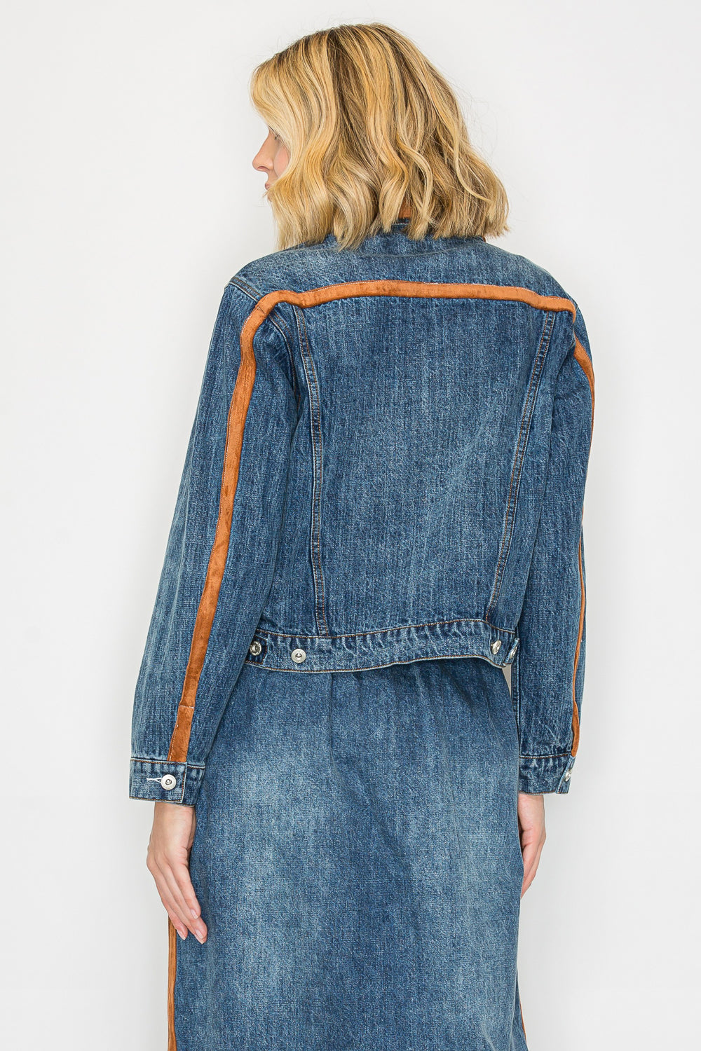 Jacky Denim Jacket with Suede