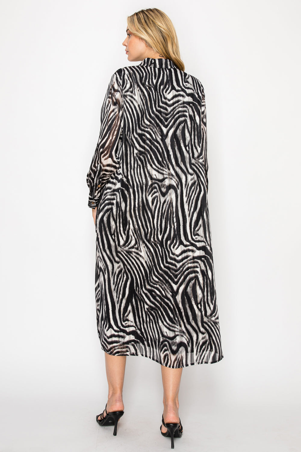 Joella Woven Shimmering Animal Print Dress