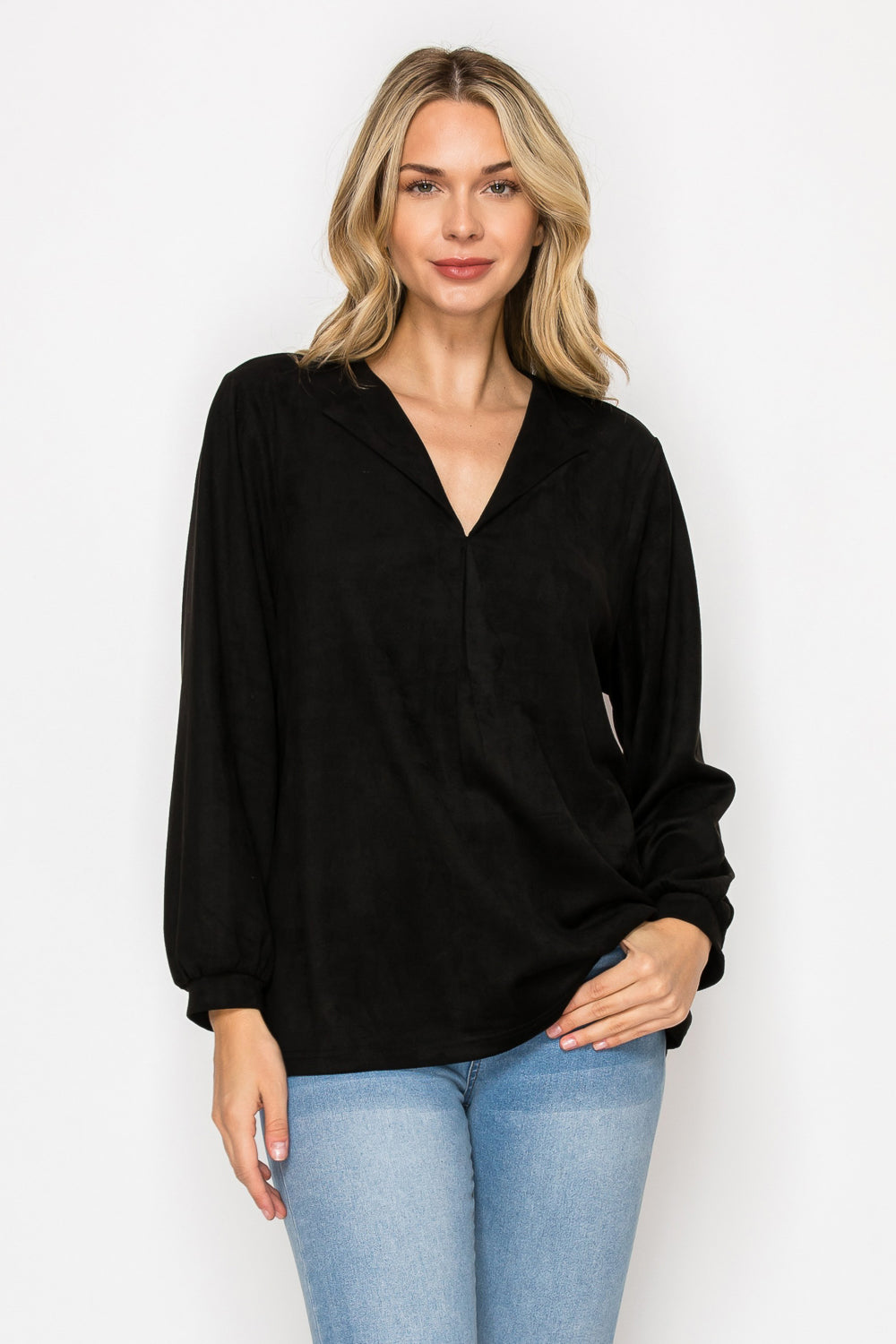 Adam Stretch Suede Top