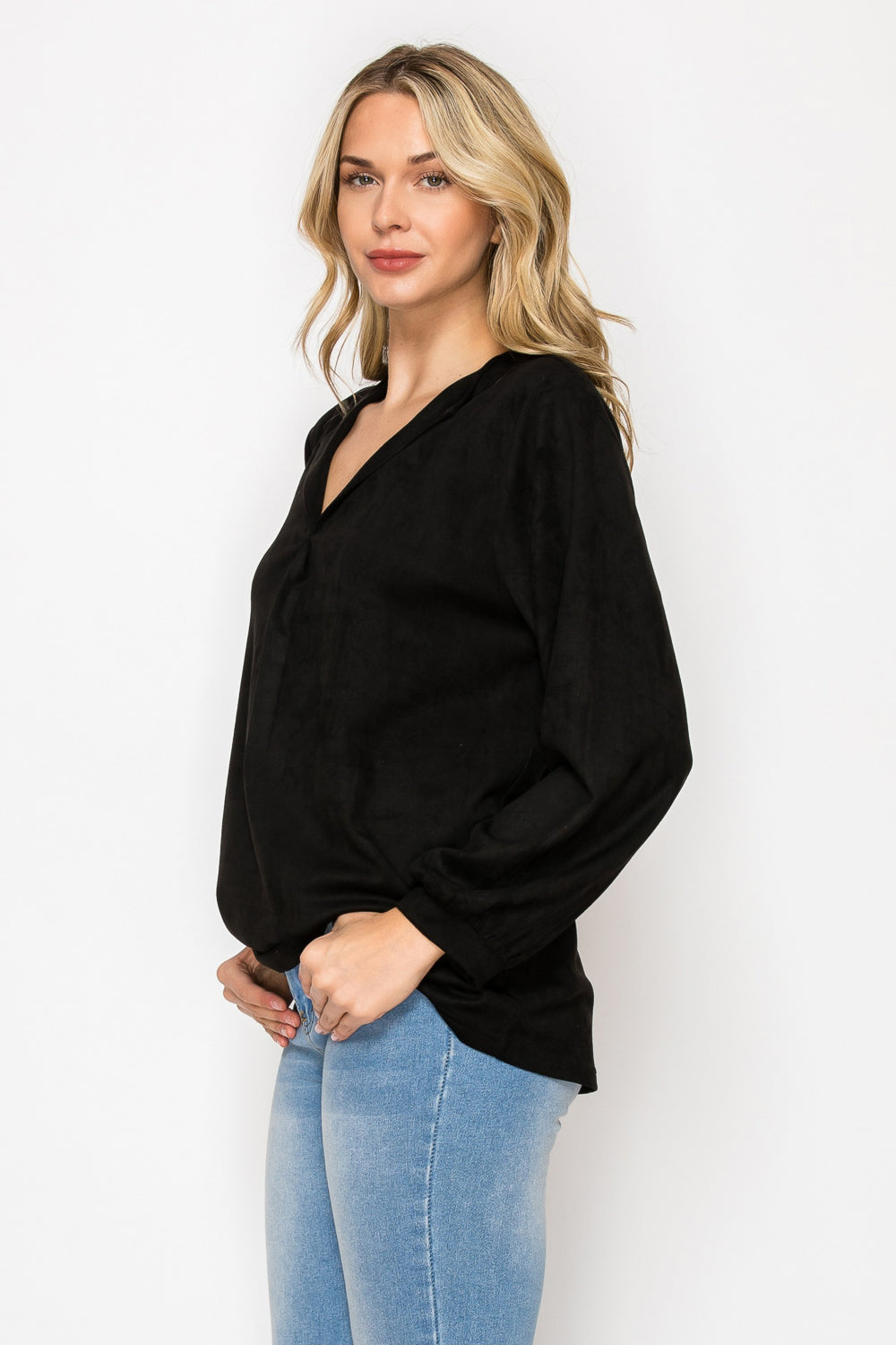 Adam Stretch Suede Top