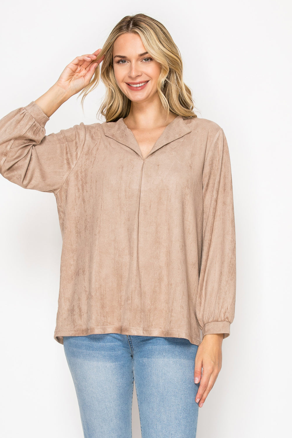 Adam Stretch Suede Top