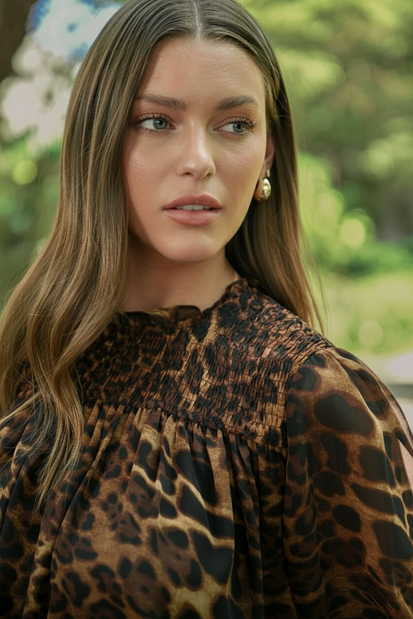 Jasper Chiffon Animal Print Top