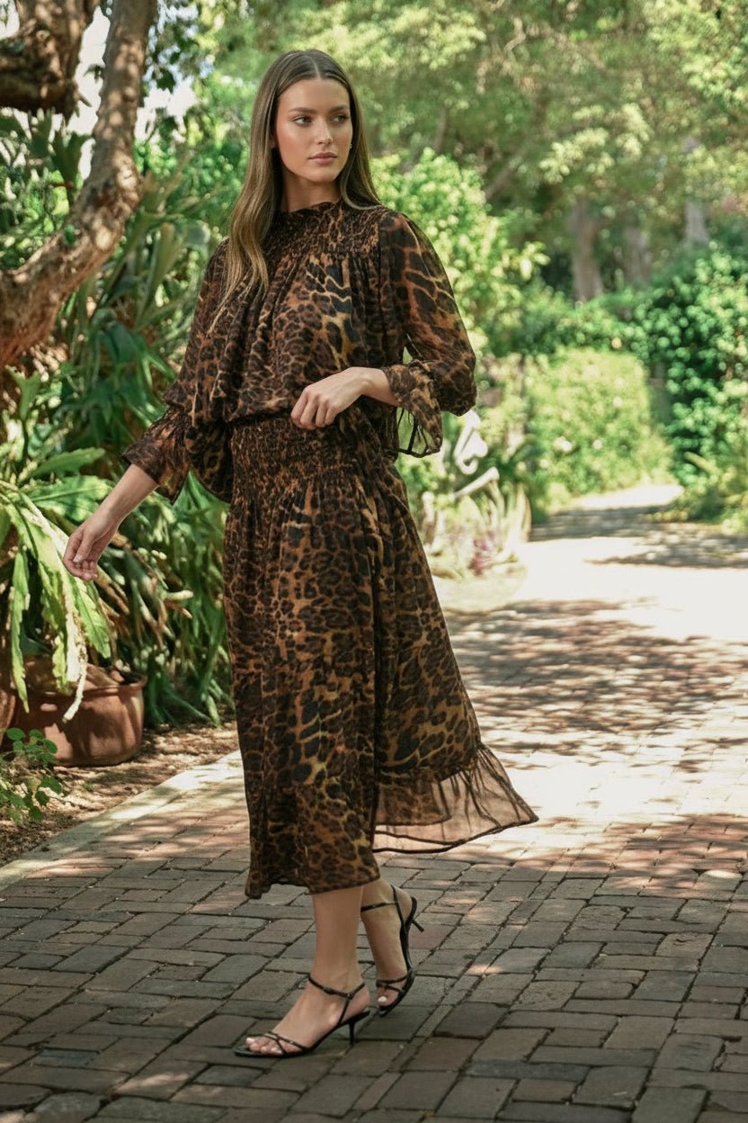 Jasper Chiffon Animal Print Top