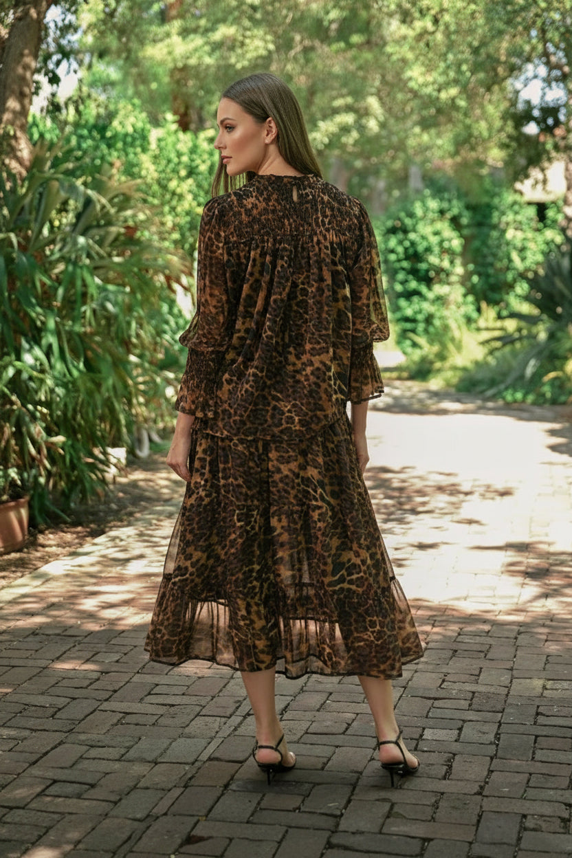 Jamir Chiffon Animal Print Skirt