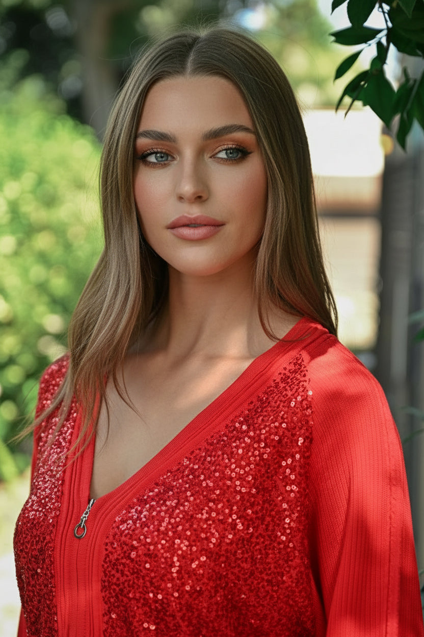 Justine Knitted Cardigan with Sequin