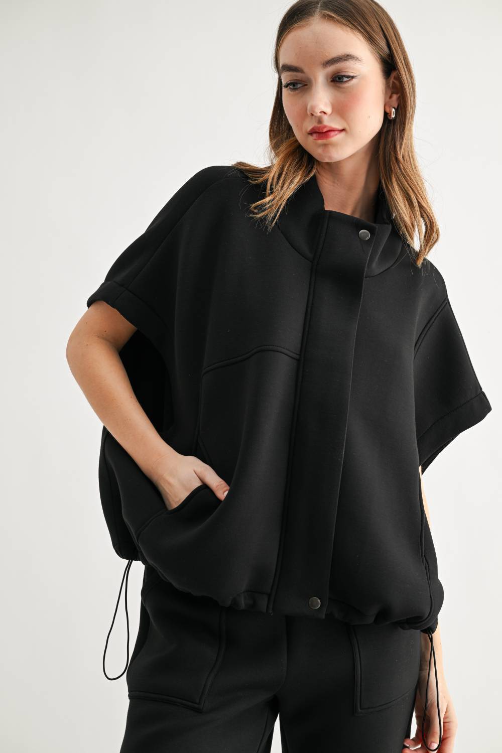 Frankie Stretch French Scuba Poncho Jacket