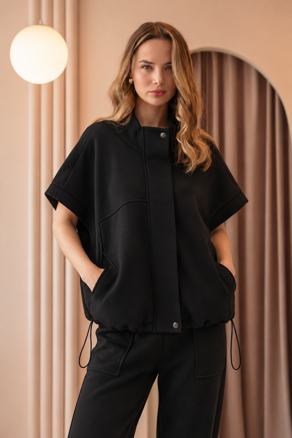 Frankie Stretch French Scuba Poncho Jacket