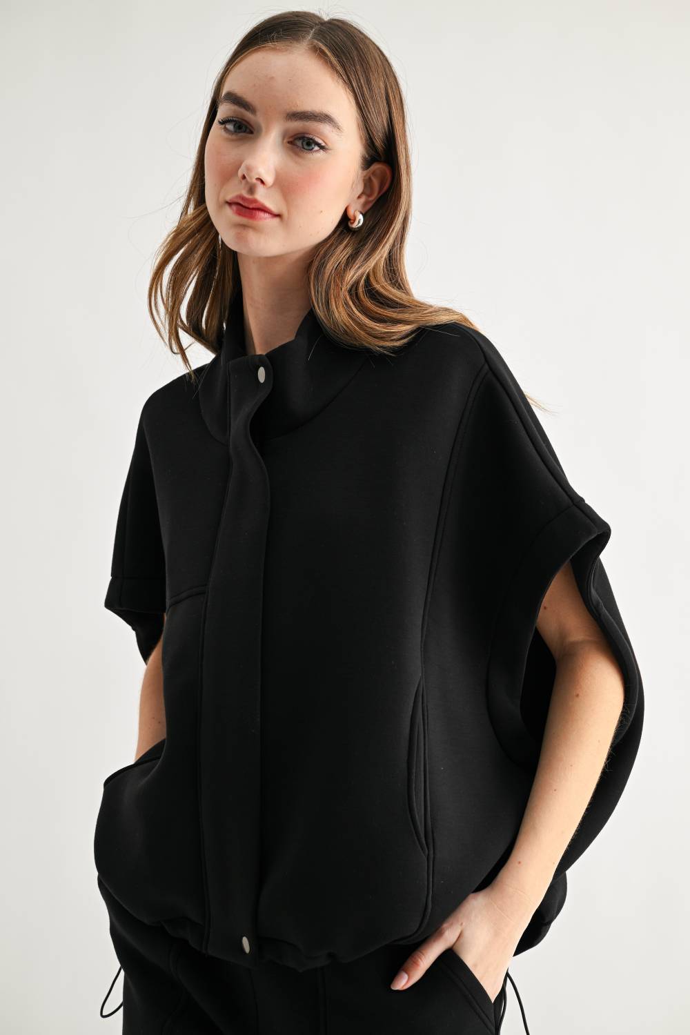 Frankie Stretch French Scuba Poncho Jacket