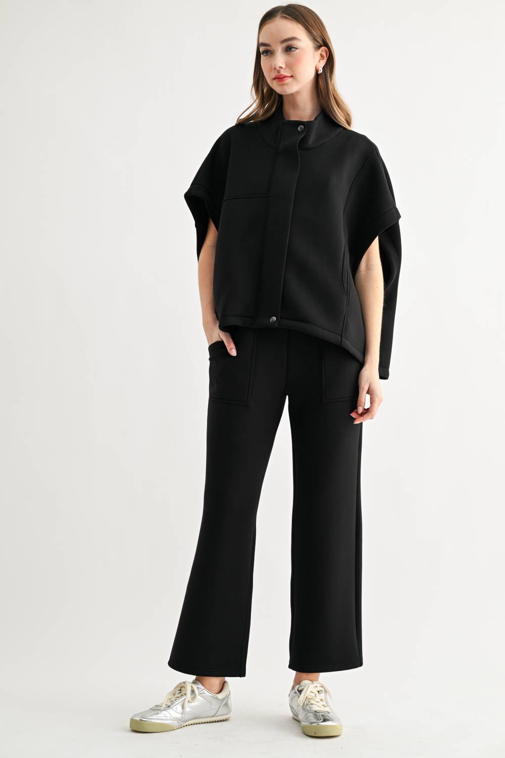Frankie Stretch French Scuba Poncho Jacket