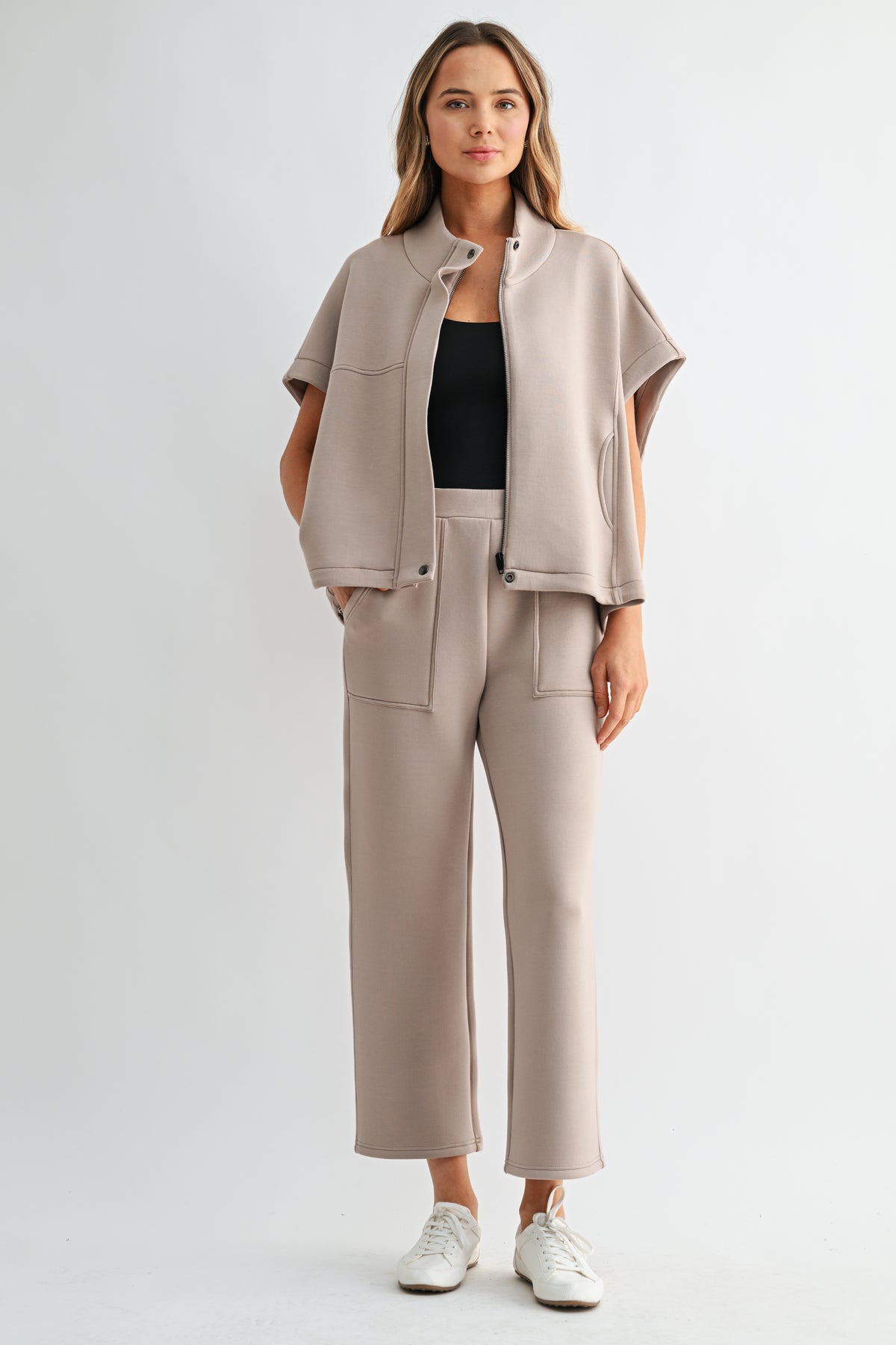 Frankie Stretch French Scuba Poncho Jacket