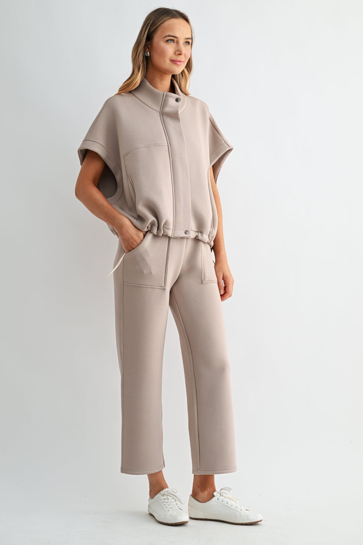 Frankie Stretch French Scuba Poncho Jacket
