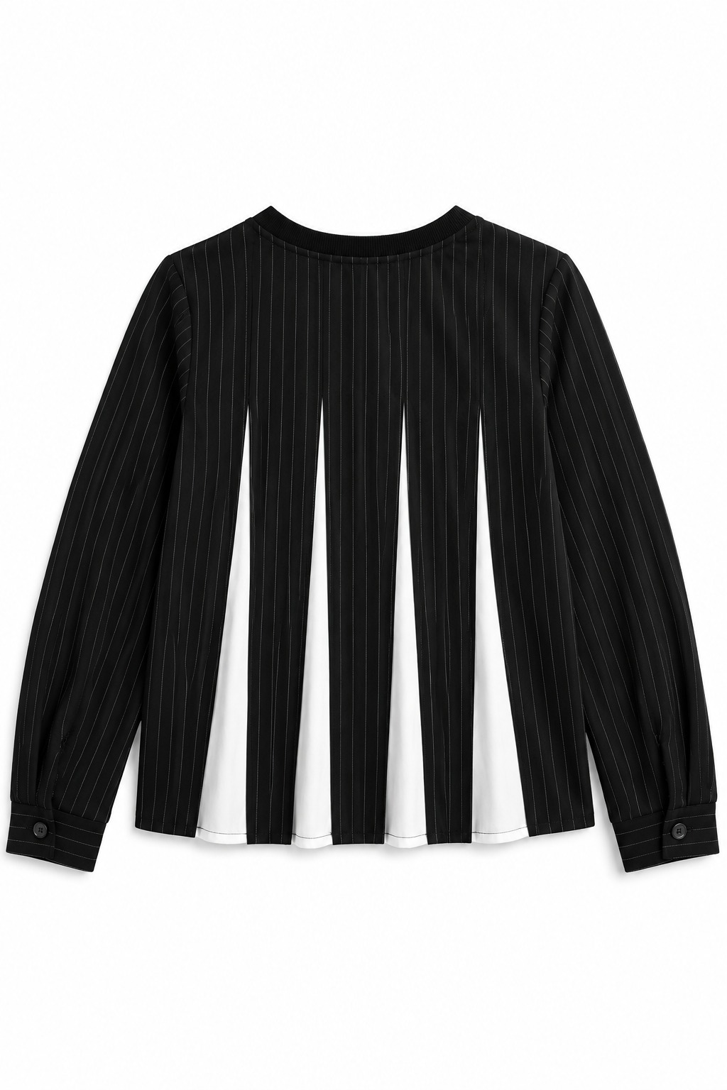 Karter Pinstripe Pleated Back Top