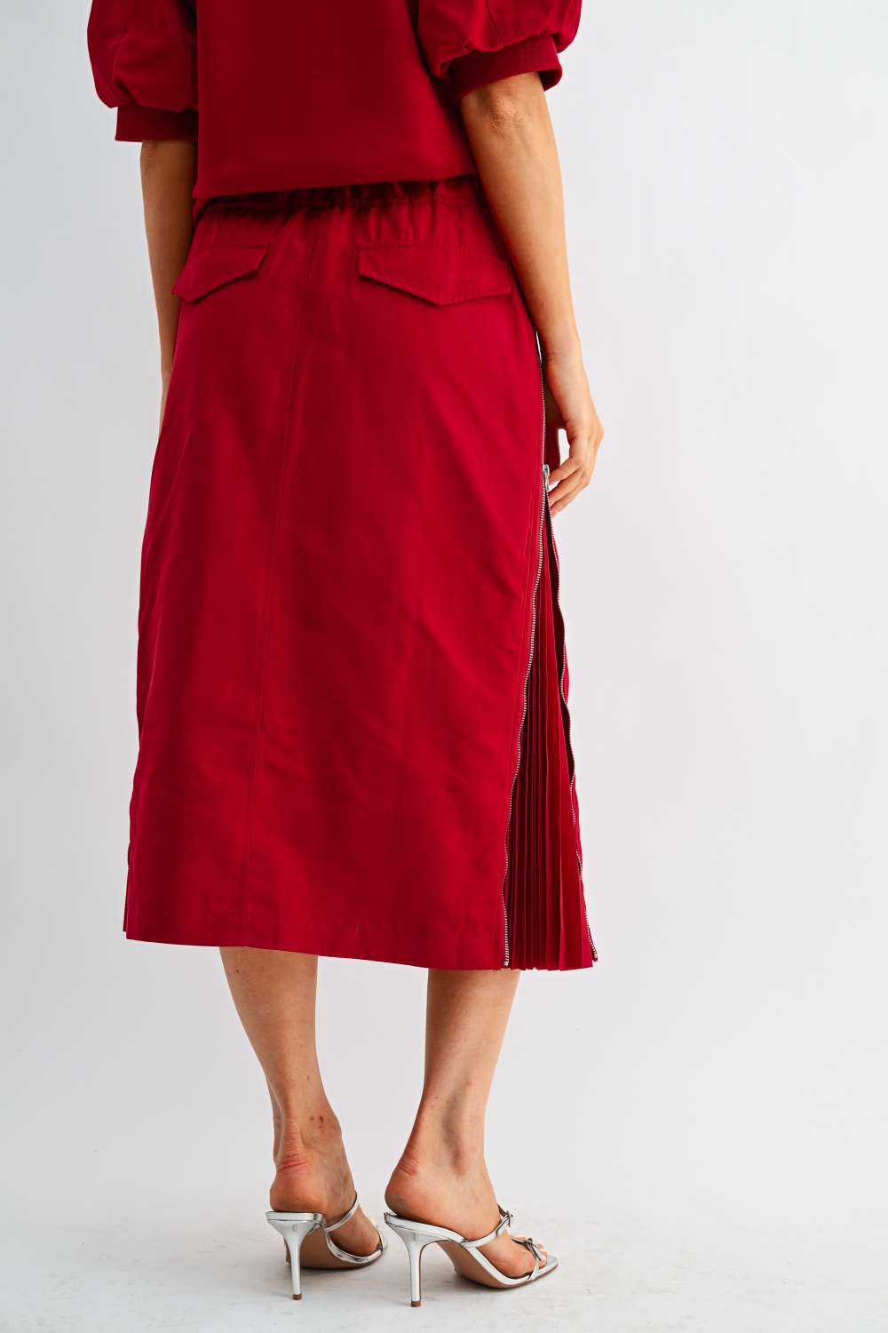 Jelani Skirt with Pleated Zipper Sides