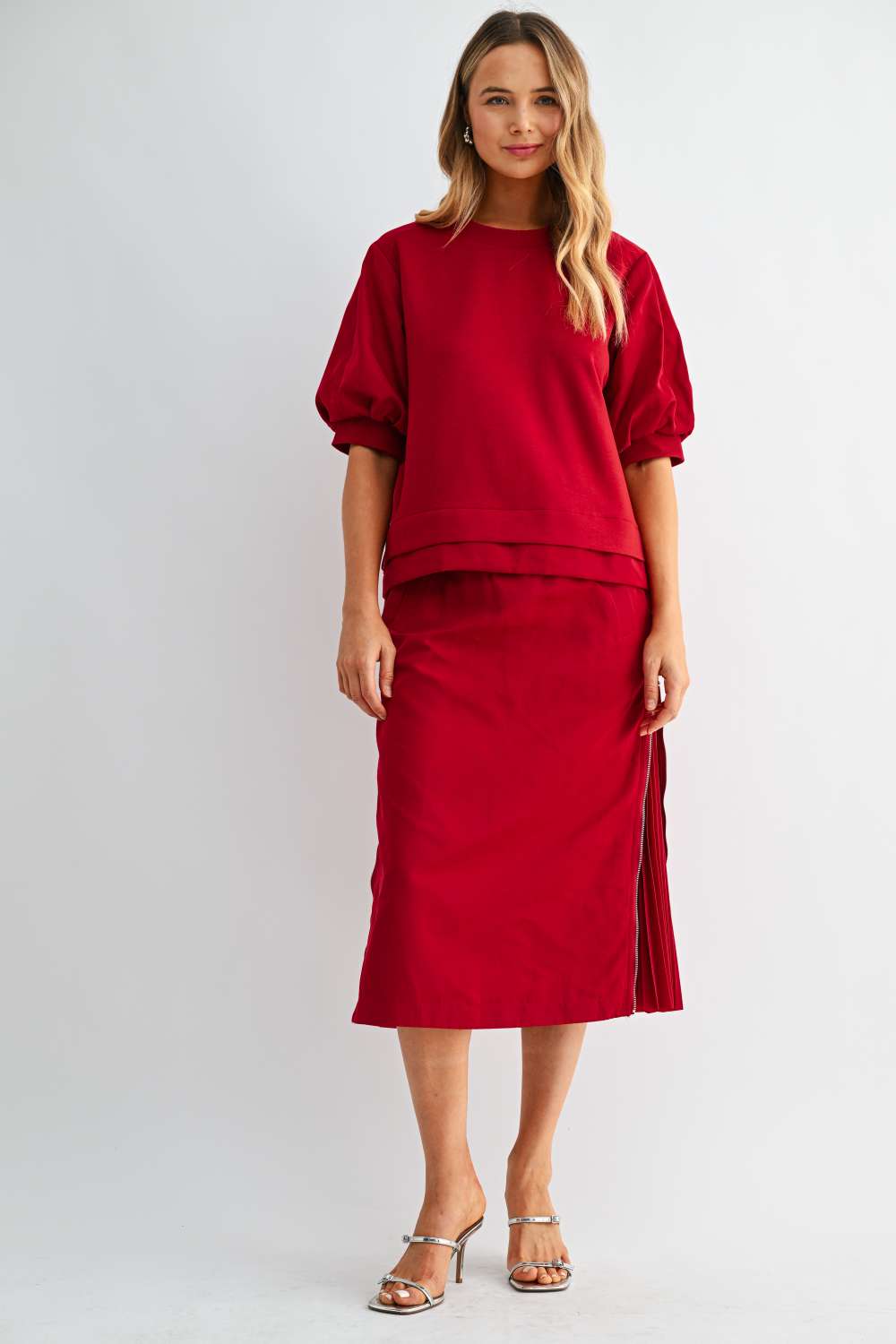 Jelani Skirt with Pleated Zipper Sides